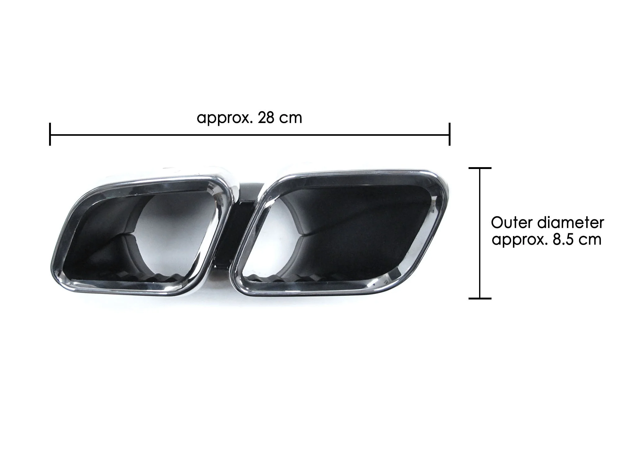 Gloss Black Diffuser w/ Chrome Exhaust Tips For Mercedes W205 Sedan C250 C300 C43 Sedan AMG Line 2015-2021 - Image 15