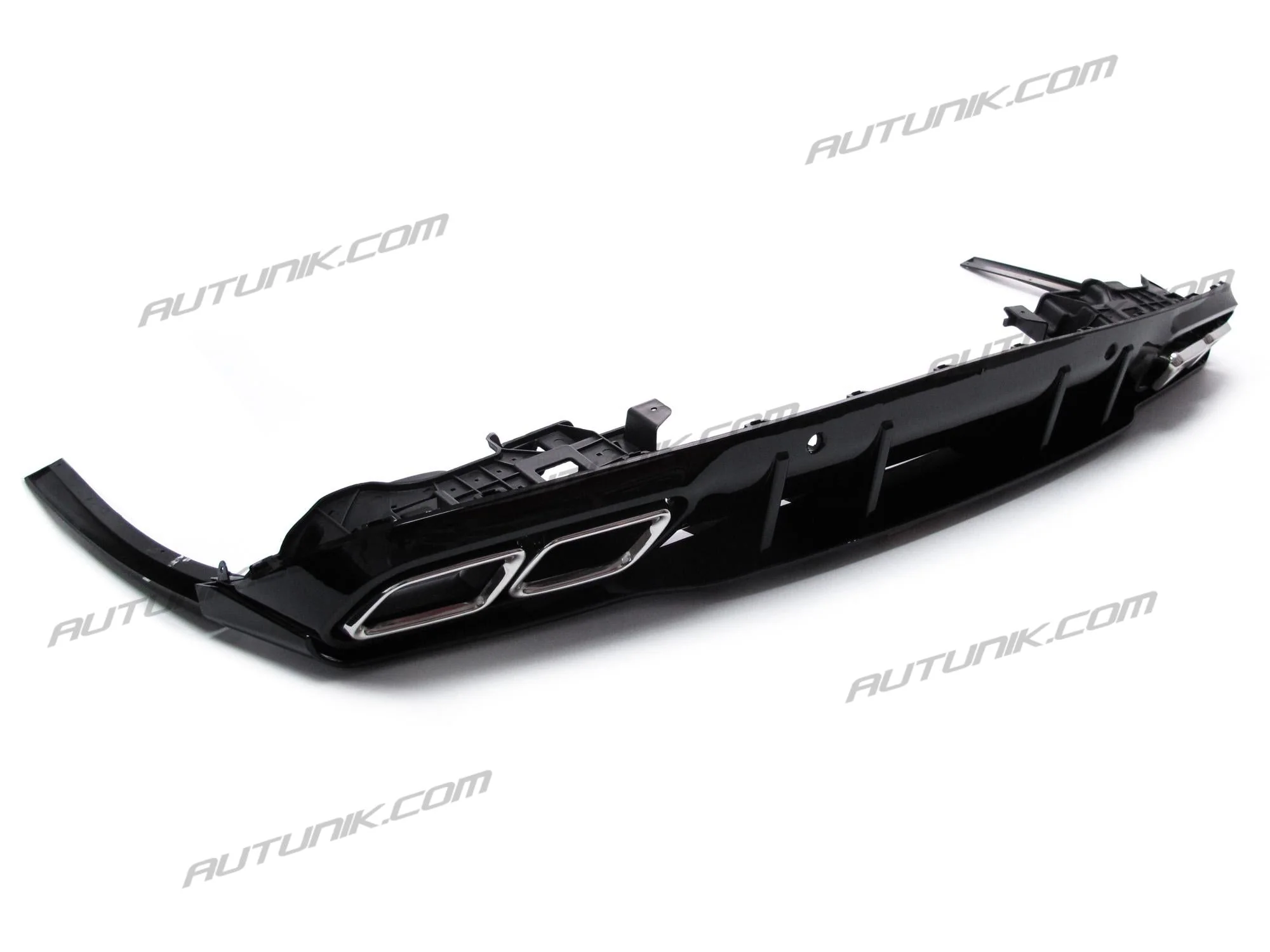 Black Diffuser Chrome Exhaust Tips for Mercedes W205 C205 C300 C43 Coupe 2015-2021 - Image 13