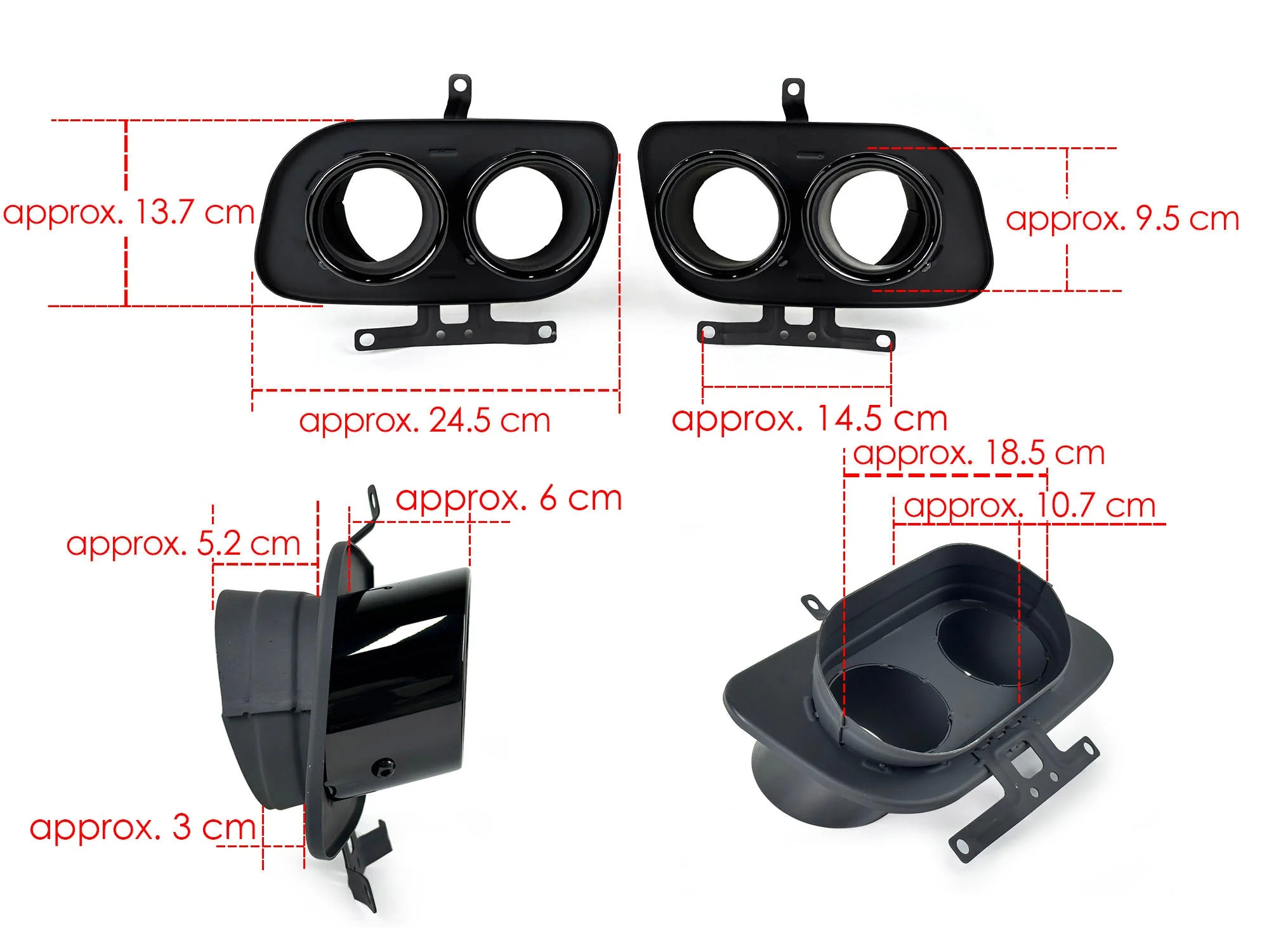 Gloss Black Dual Exhaust Tips For Porsche 911 992 Carrera S 4S 2020-2025 - Image 11