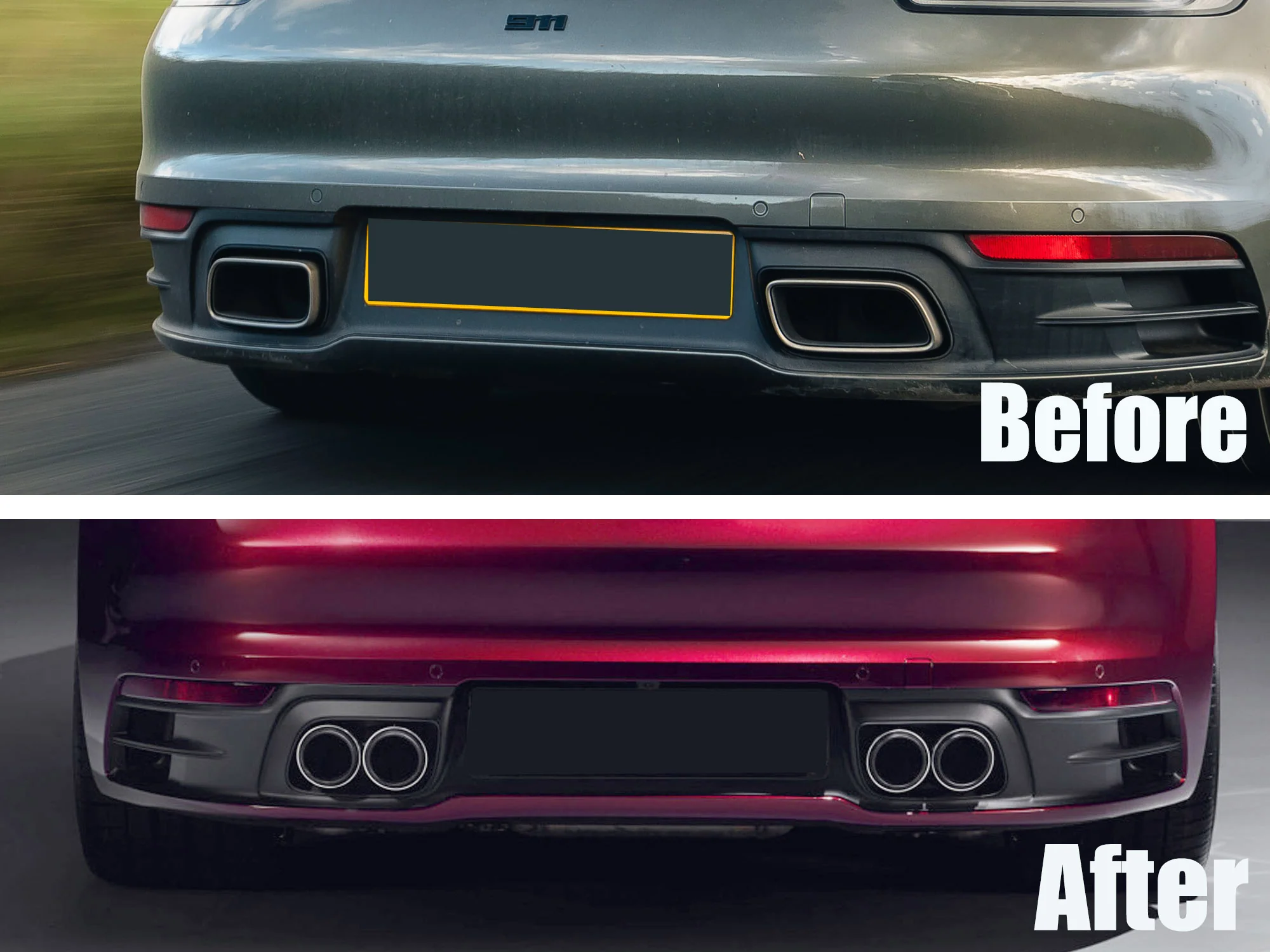 Gloss Black Dual Exhaust Tips For Porsche 911 992 Carrera S 4S 2020-2025 - Image 14