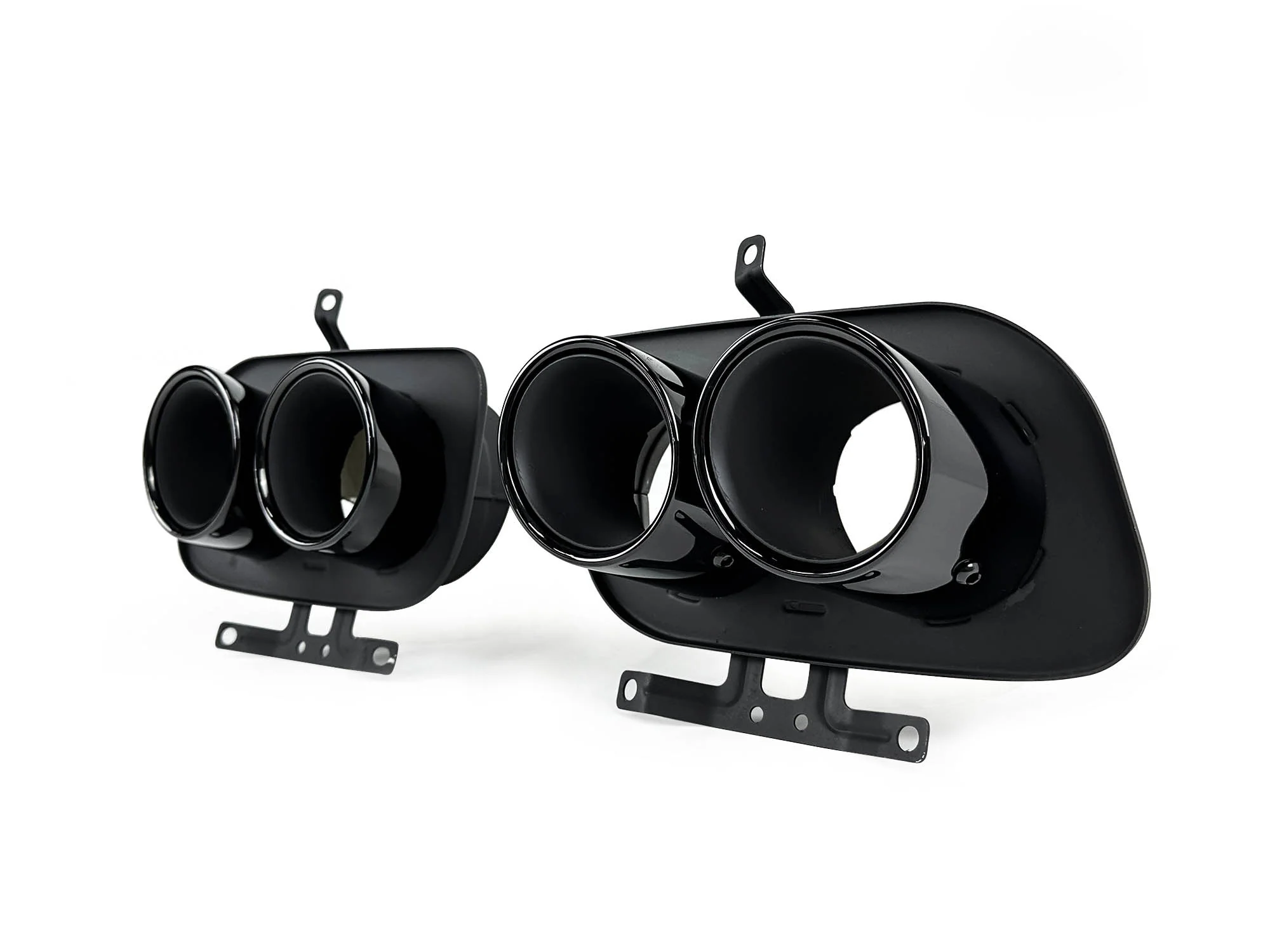 Gloss Black Dual Exhaust Tips For Porsche 911 992 Carrera S 4S 2020-2025 - Image 3