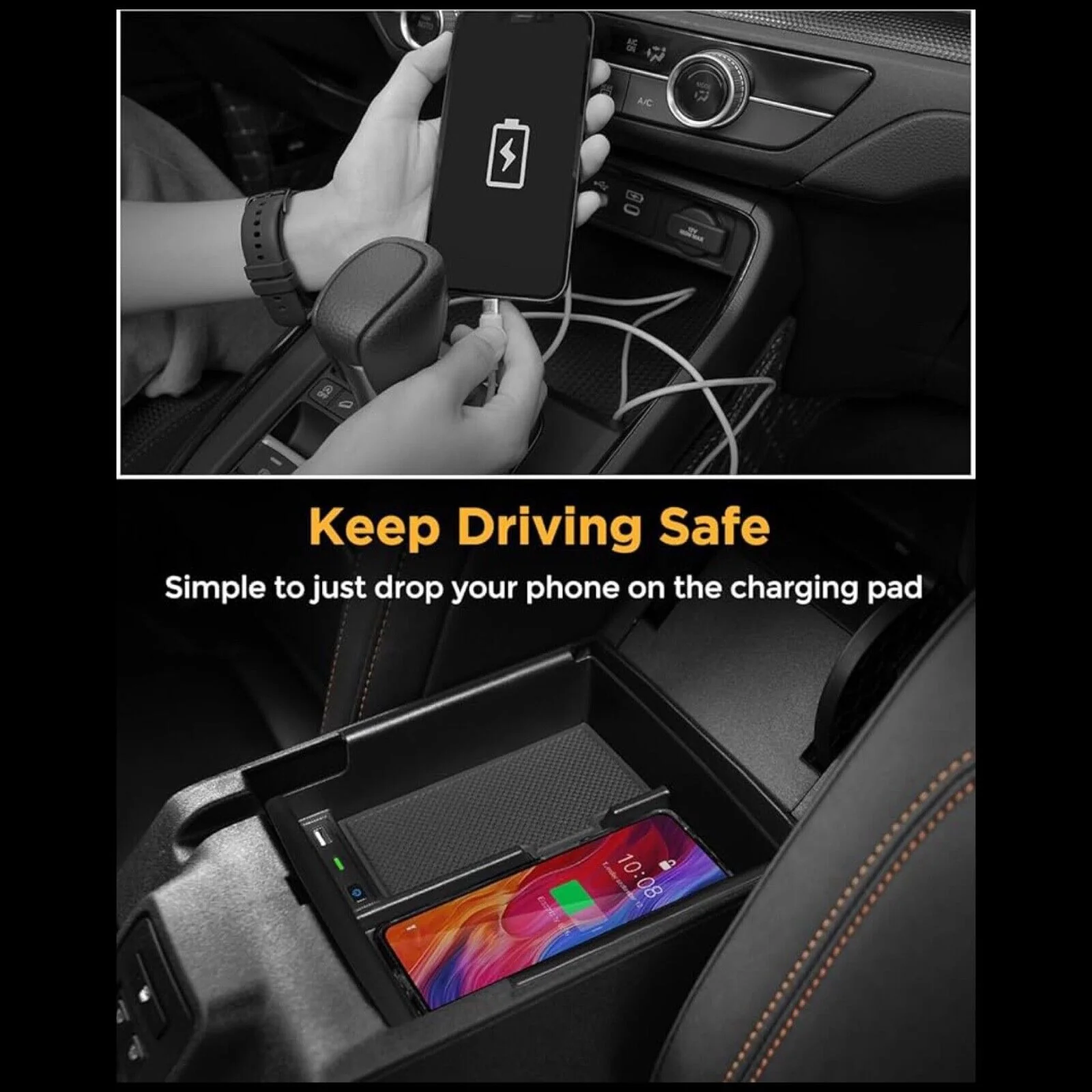 Car Wireless Phone Charger Ford Bronco 2021-2024 Center Console - Image 5