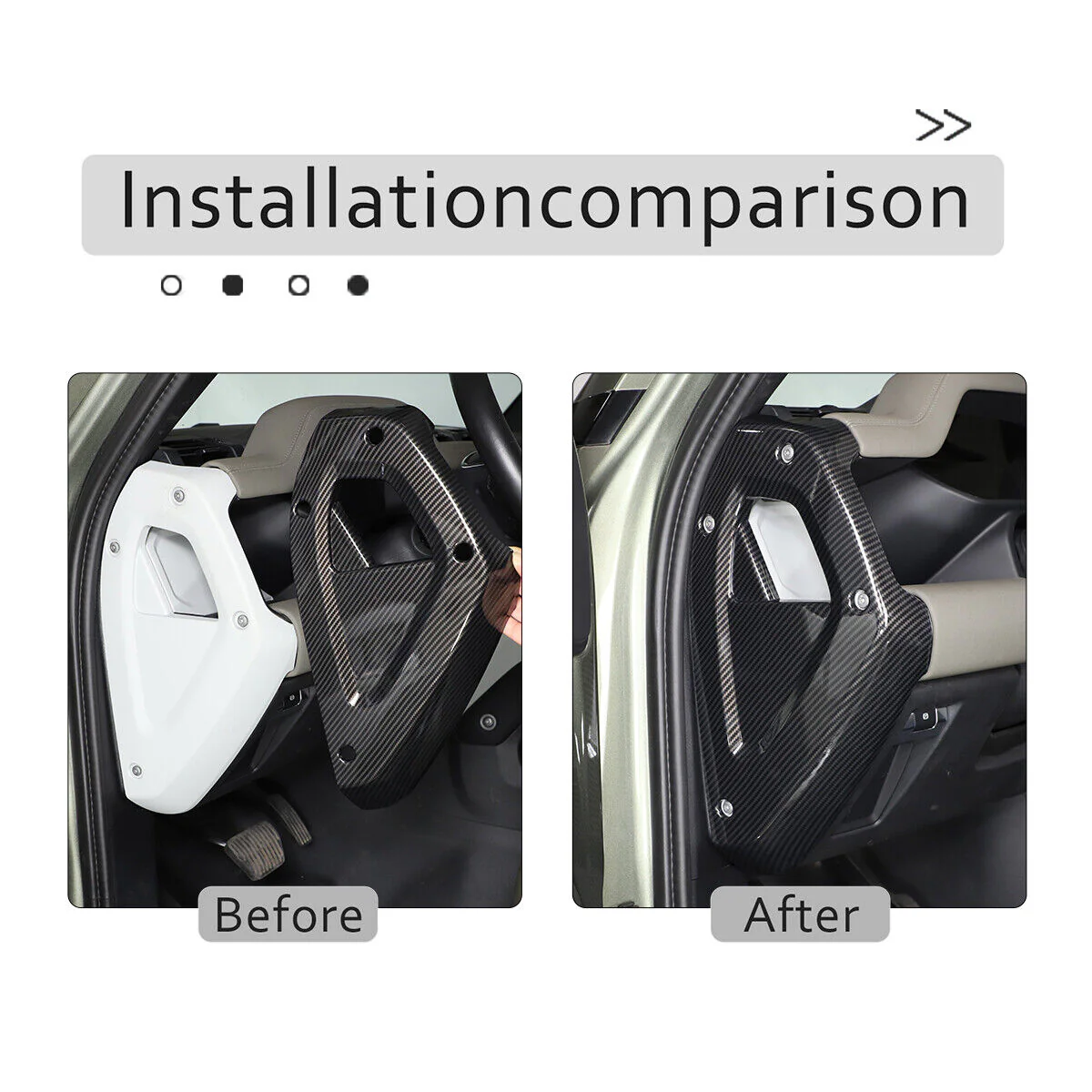 Carbon Fiber ABS Dashboard Side Panel Cover For Land Rover Defender 90 110 2020+ - Image 3