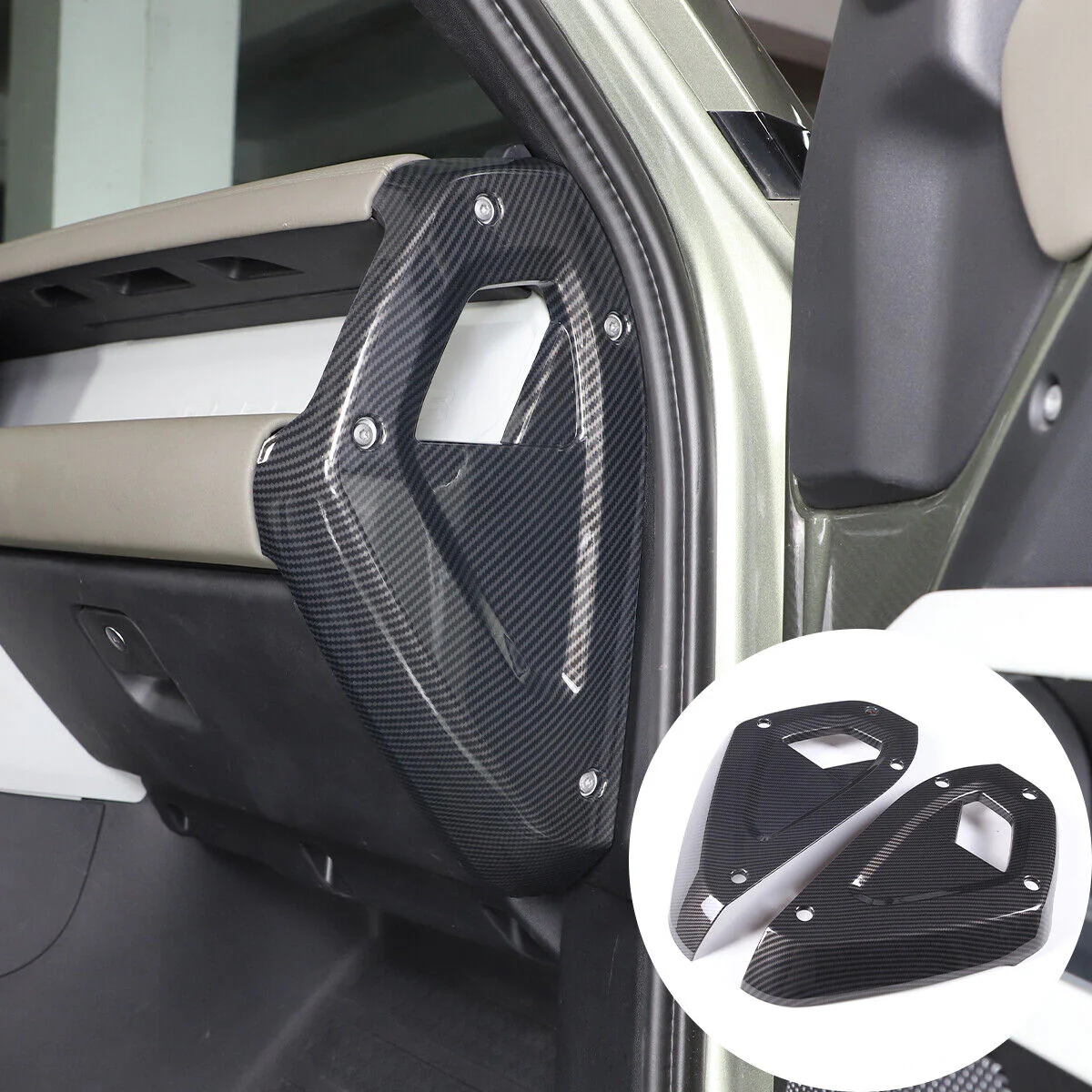 Carbon Fiber ABS Dashboard Side Panel Cover For Land Rover Defender 90 110 2020+ - Image 7