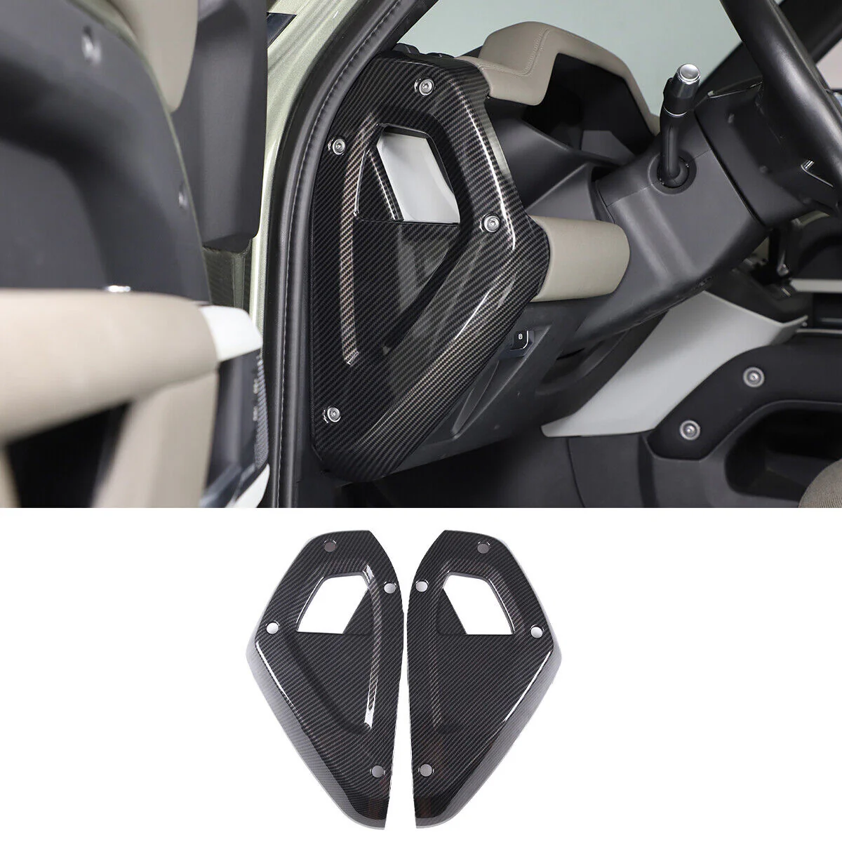 Carbon Fiber ABS Dashboard Side Panel Cover For Land Rover Defender 90 110 2020+ - Image 8