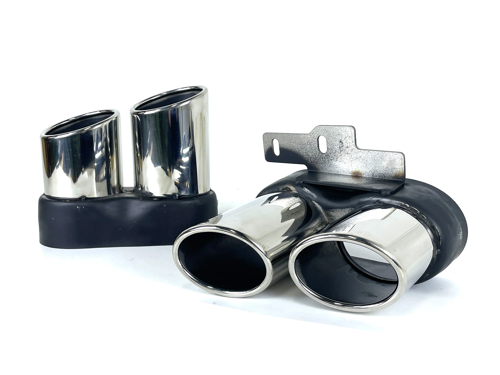 Carbon Fiber Style Rear Diffuser + Silver Exhaust Tips For Audi A6 C8 S-Line S6 2019-2025 - Image 14