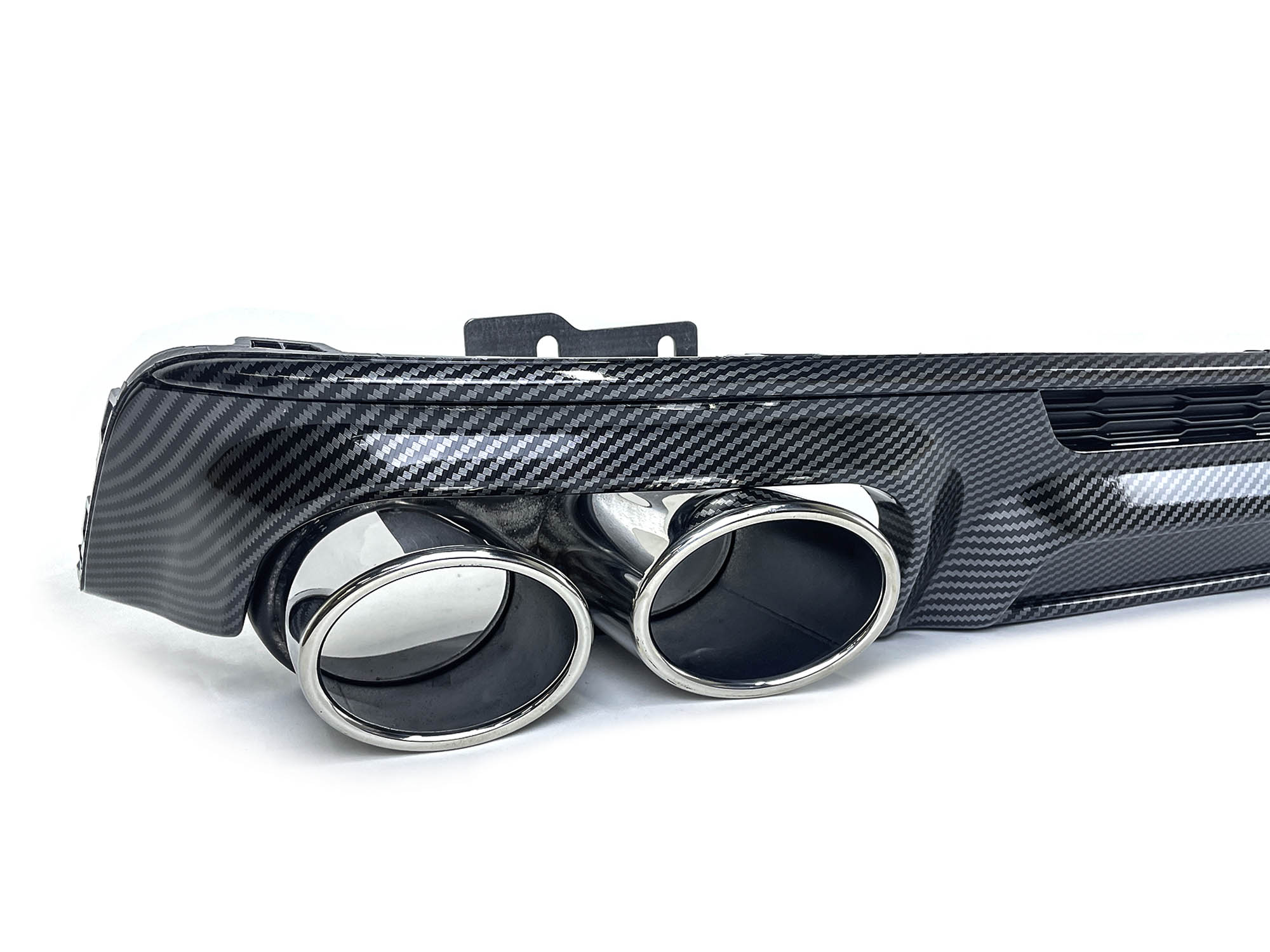 Carbon Fiber Style Rear Diffuser + Silver Exhaust Tips For Audi A6 C8 S-Line S6 2019-2025 - Image 8