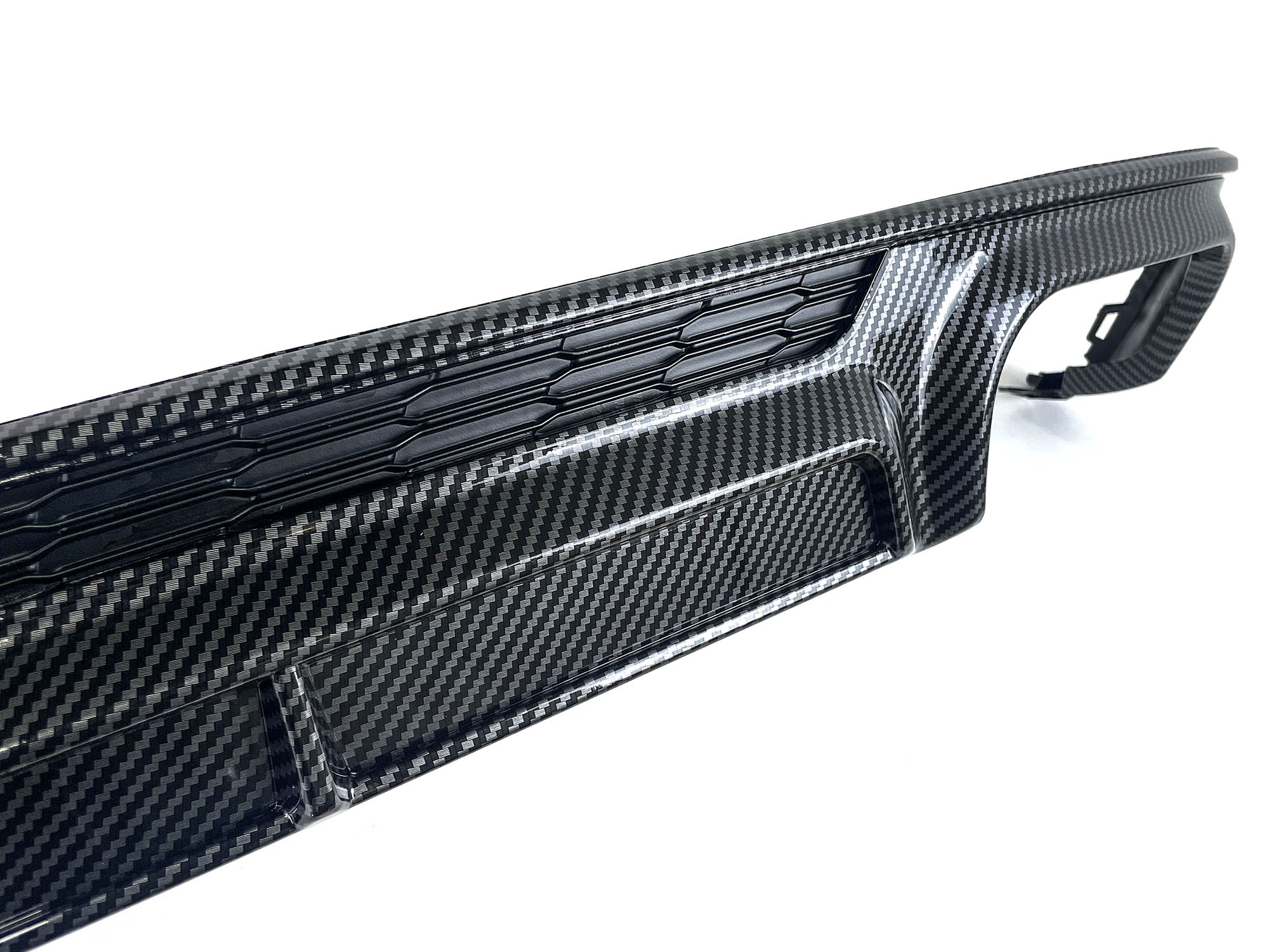 Carbon Fiber Style Rear Diffuser + Silver Exhaust Tips For Audi A6 C8 S-Line S6 2019-2025 - Image 9