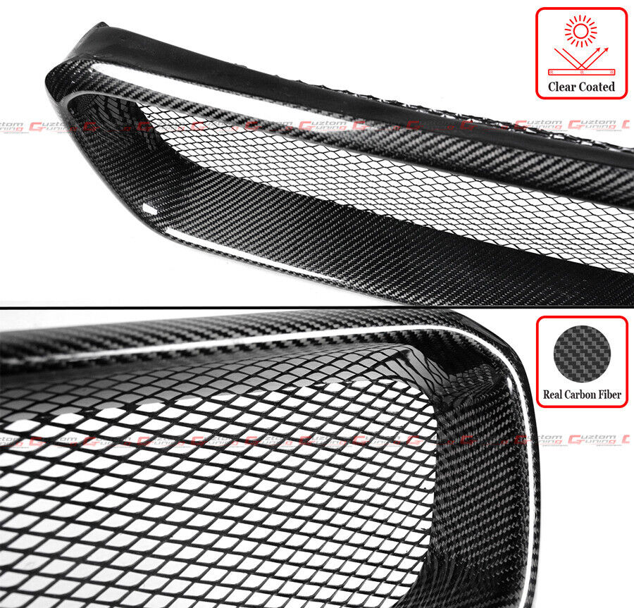 Carbon Fiber Badgeless Front Mesh Grill Grille Fit For 2015-2017 Subaru WRX STi - Image 4