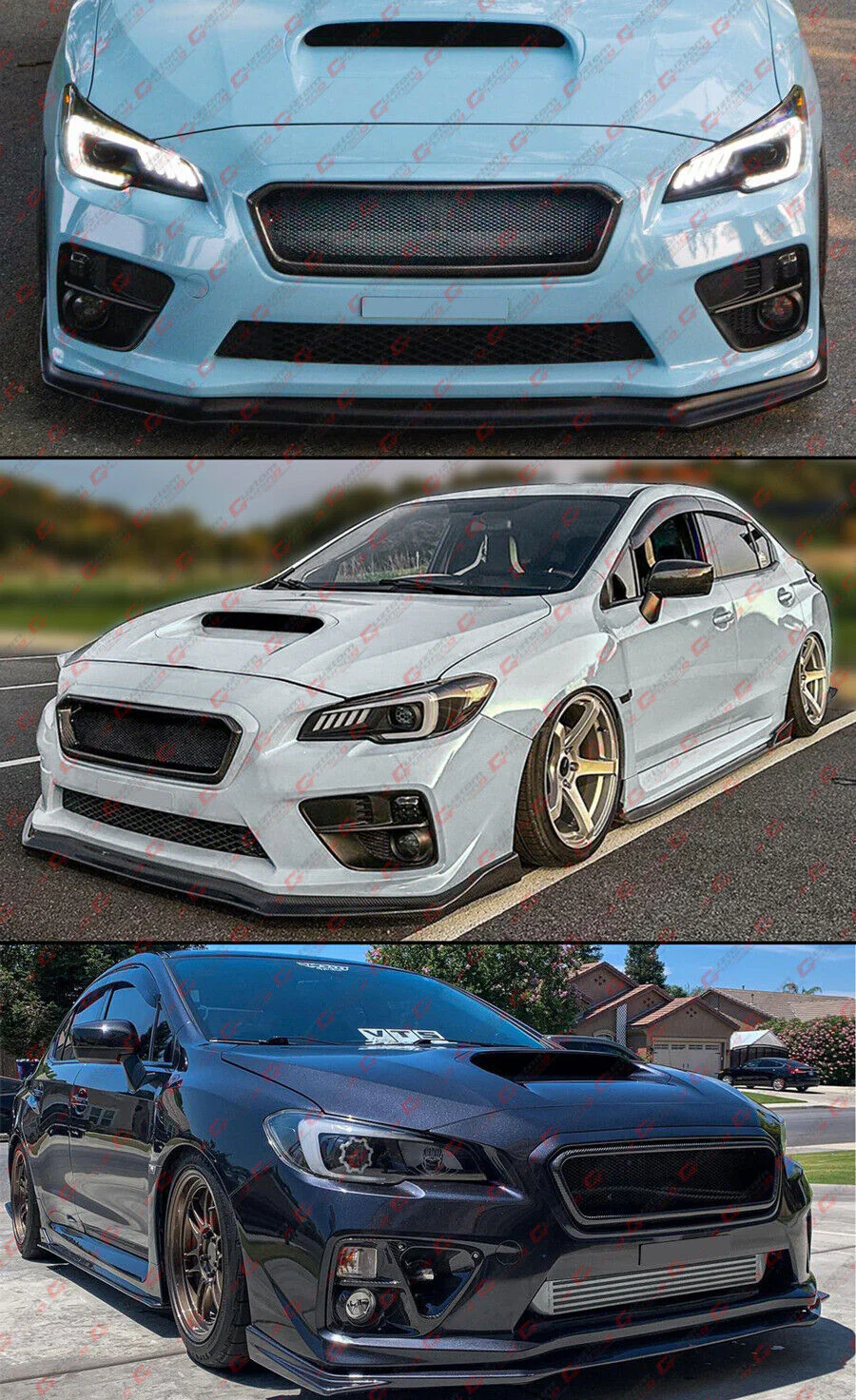 Carbon Fiber Badgeless Front Mesh Grill Grille Fit For 2015-2017 Subaru WRX STi - Image 5
