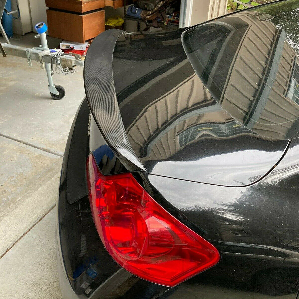 For 2009-2013 Infiniti G25 G37 Sedan Carbon Fiber Look Trunk Spoiler Wing - Image 3