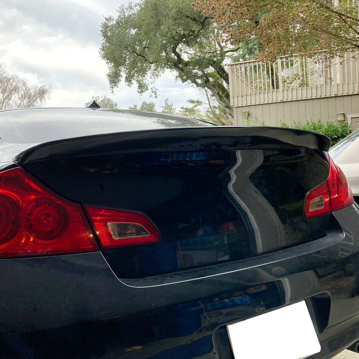 For 2009-2013 Infiniti G25 G37 Sedan Carbon Fiber Look Trunk Spoiler Wing - Image 5