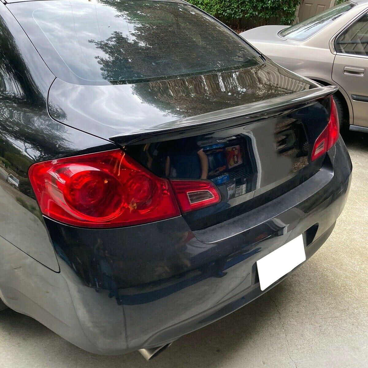 For 2009-2013 Infiniti G25 G37 Sedan Carbon Fiber Look Trunk Spoiler Wing - Image 6