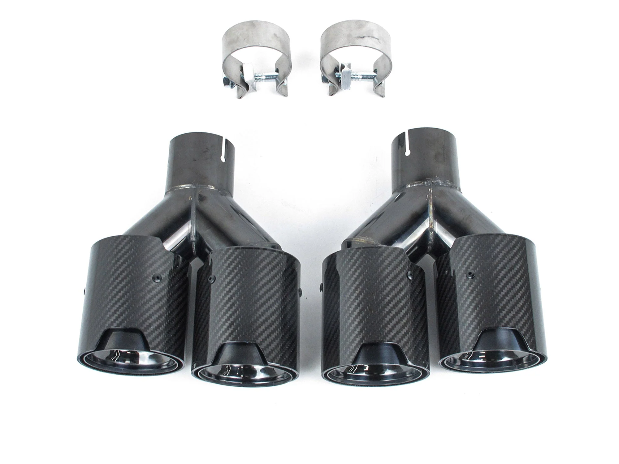 Dual 2.35" Inlet Carbon Exhaust Tip For BMW 3 Series E90 E92 F30 325i 328i 330i 320i 2005-2018 - Image 5