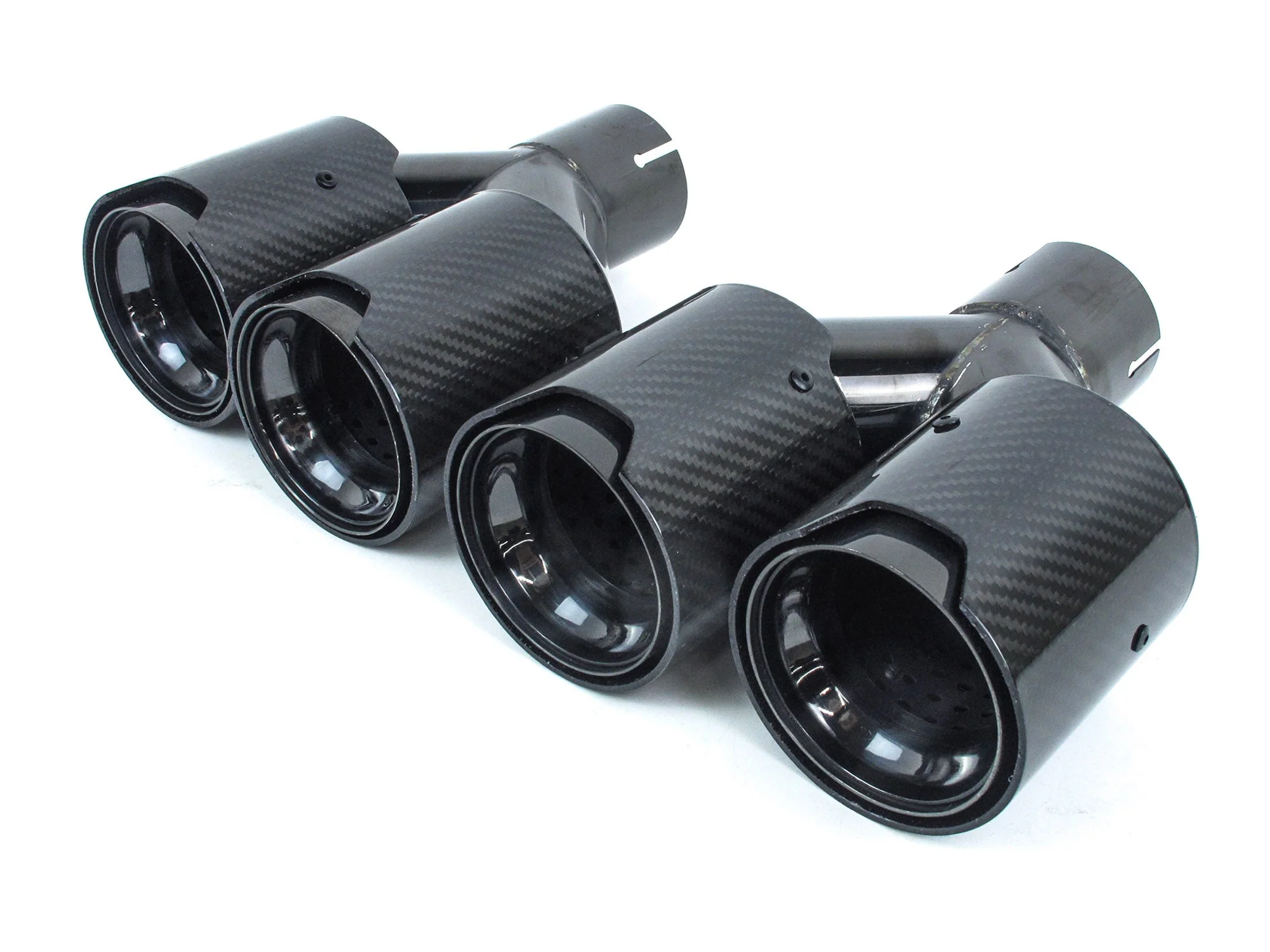 Dual 2.35" Inlet Carbon Exhaust Tip For BMW 3 Series E90 E92 F30 325i 328i 330i 320i 2005-2018 - Image 7