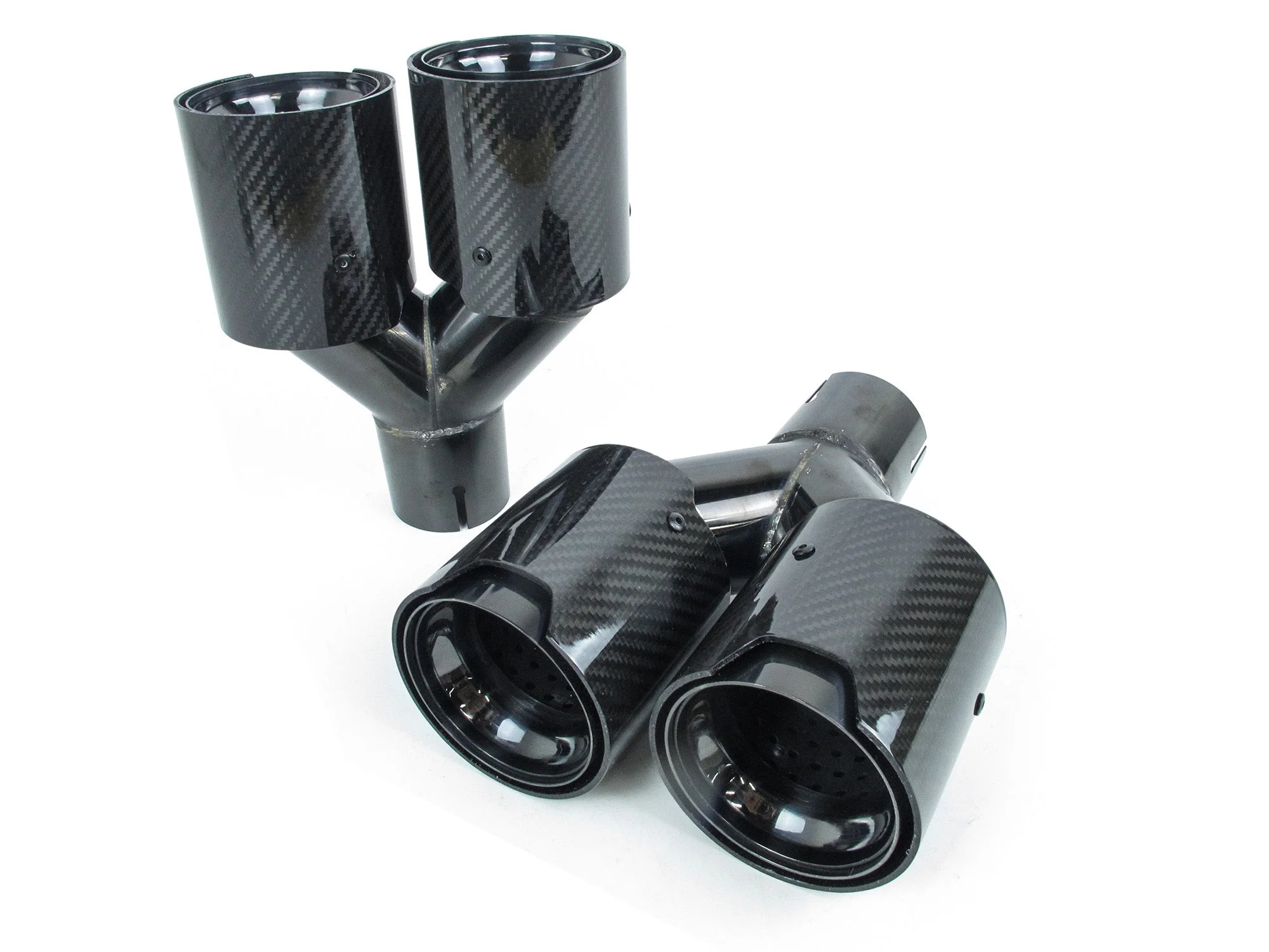 Dual 2.35" Inlet Carbon Exhaust Tip For BMW 3 Series E90 E92 F30 325i 328i 330i 320i 2005-2018 - Image 9