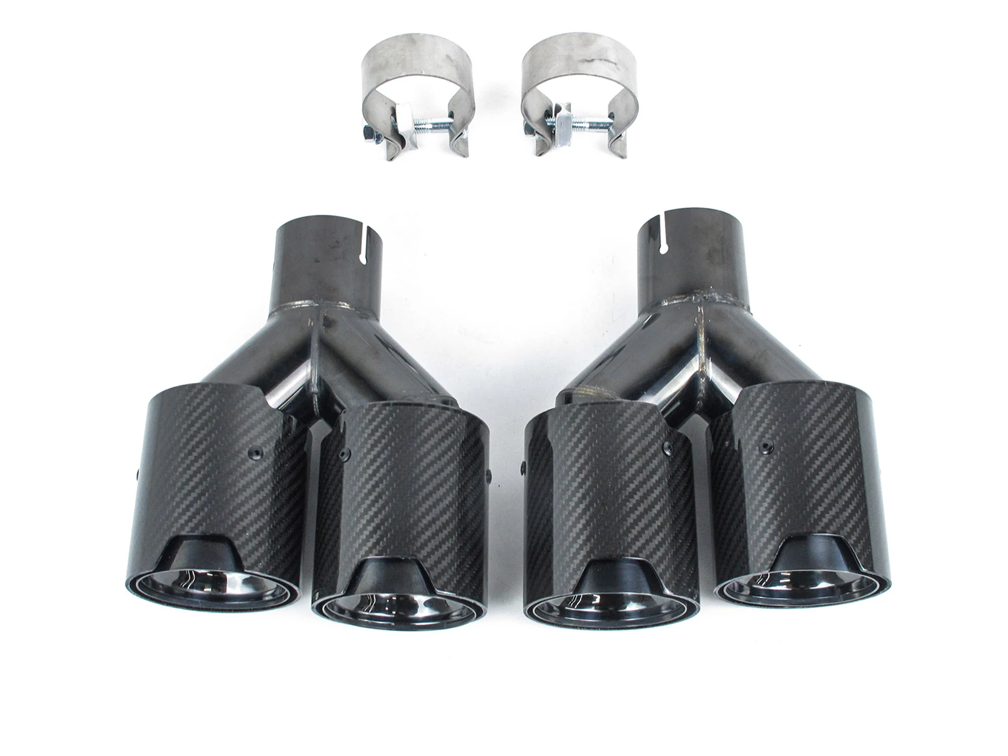 Dual 2.5" Inlet Carbon Exhaust Tip For BMW 5 Series E60 F10 528i 530i 540i 535i 2005-2016 - Image 5
