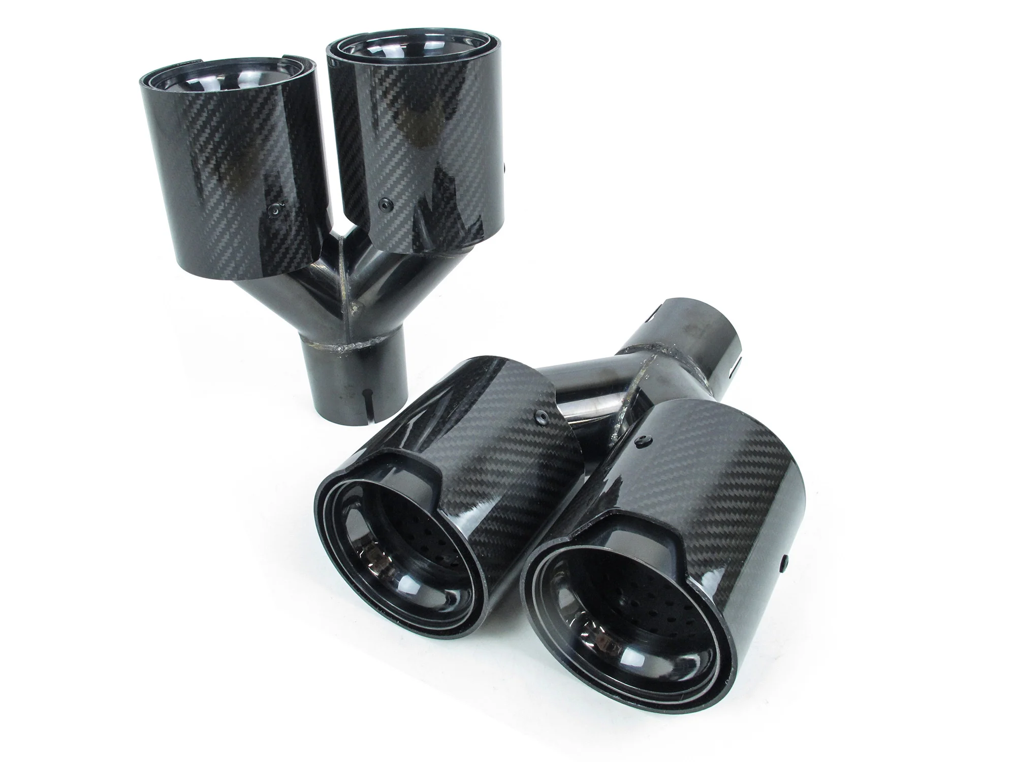 Dual 2.5" Inlet Carbon Exhaust Tip For BMW 5 Series E60 F10 528i 530i 540i 535i 2005-2016 - Image 9