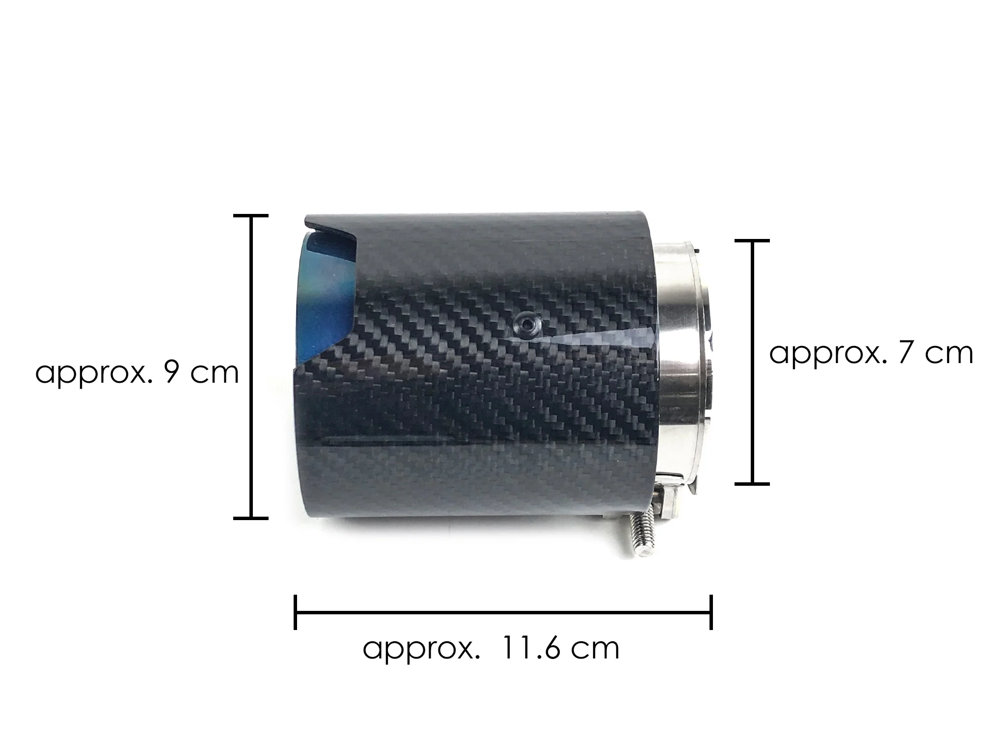 2.75" In 3.5" Out Carbon Fiber Blue Exhaust Tips 4PCS Set For Audi S4 S5 S6 S7, BMW 3/4 Series, Ford Mustang GT, Genesis G70, Kia Stinger - Image 14