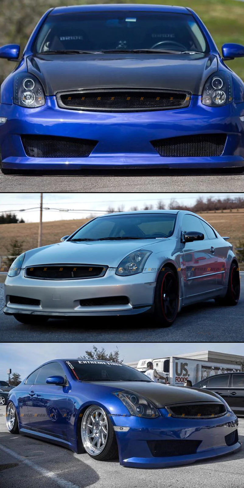 Carbon Fiber Front Bumper Mesh Grille Radiator For 2003-2007 Infiniti G35 Coupe - Image 3