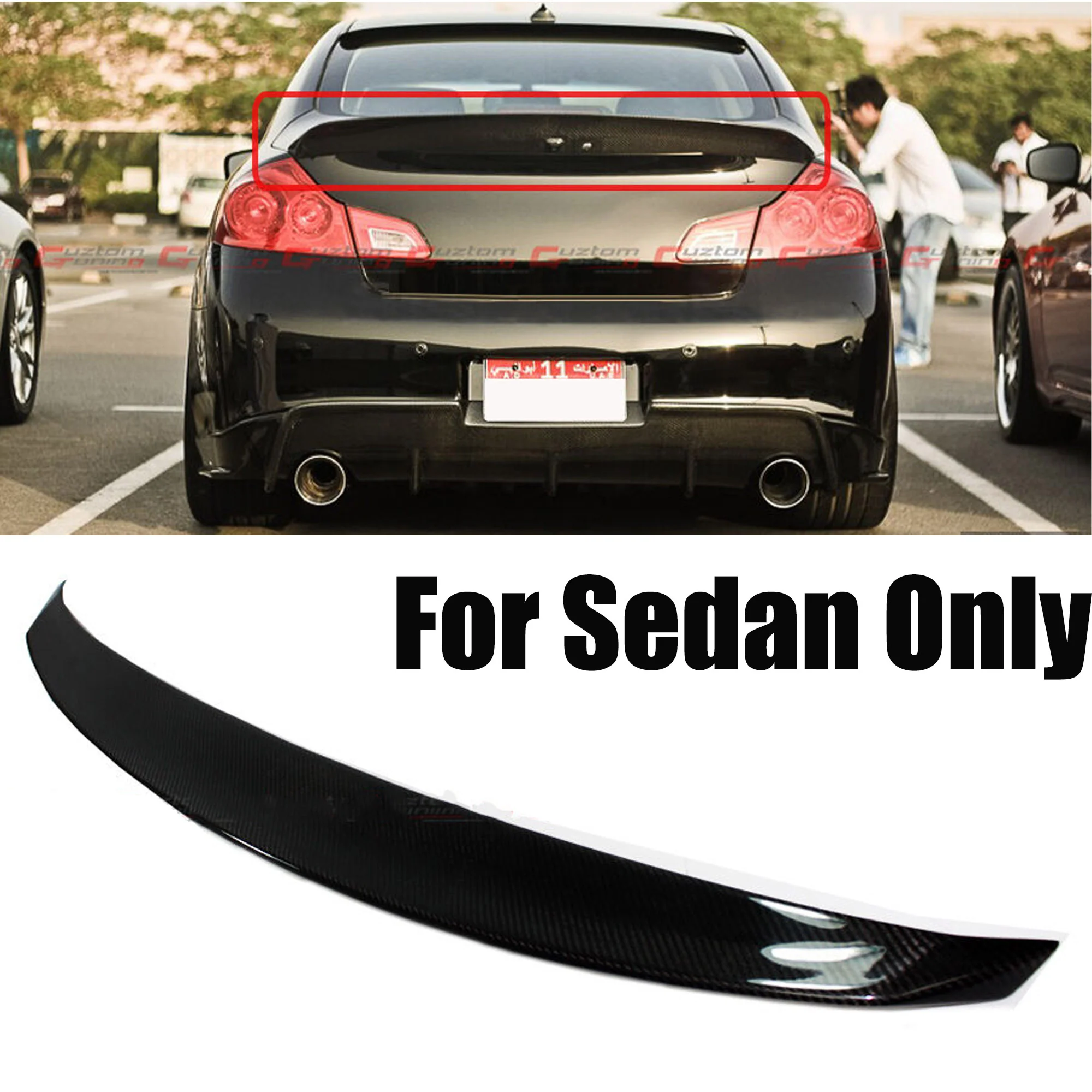 Carbon Fiber JDM Style Rear Trunk Spoiler for 2007-2015 Infiniti G35 G25 G37 Sedan - Image 2
