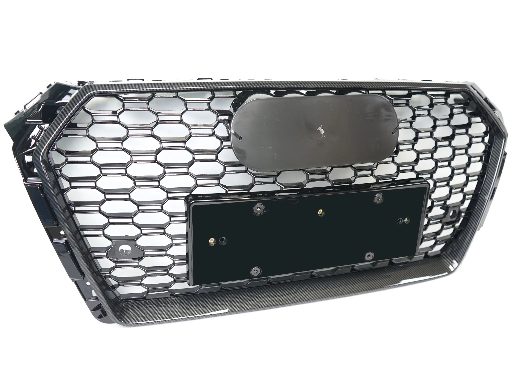 Carbon Fiber Look Honeycomb Front Bumper Grille for Audi A4 S4 B9 2017-2019 RS4 Style - Image 5