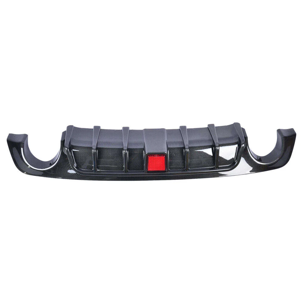 Carbon Fiber Style Rear Diffuser w/ LED Brake Light for Infiniti Q50 2018 2019 2020 2021 2022 2023 2024 - Image 3