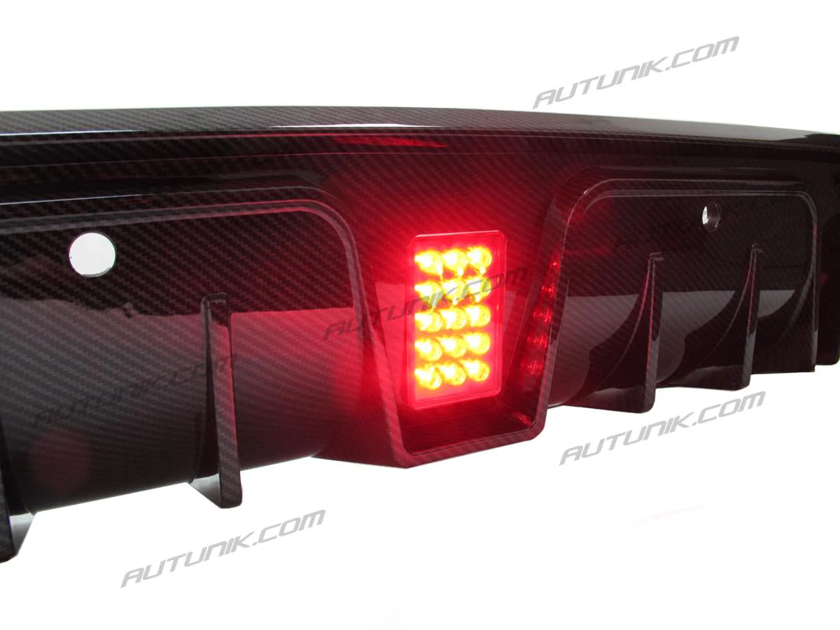 Carbon Fiber Style Rear Diffuser+ Black Exhaust Tips for 2015-2021 Mercedes W205 C300 C450 C43 C300 Sedan AMG Bumper - Image 10
