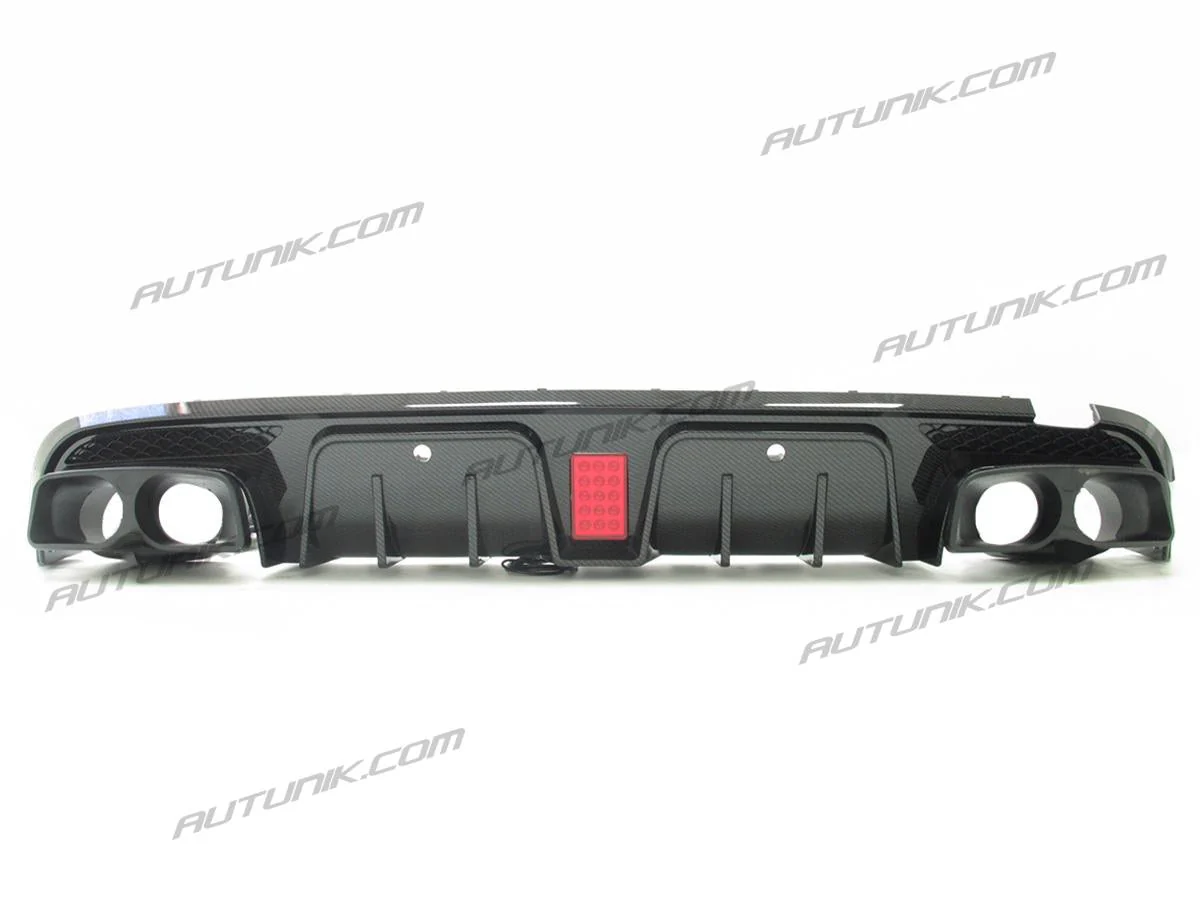 Carbon Fiber Style Rear Diffuser+ Black Exhaust Tips for 2015-2021 Mercedes W205 C300 C450 C43 C300 Sedan AMG Bumper - Image 7