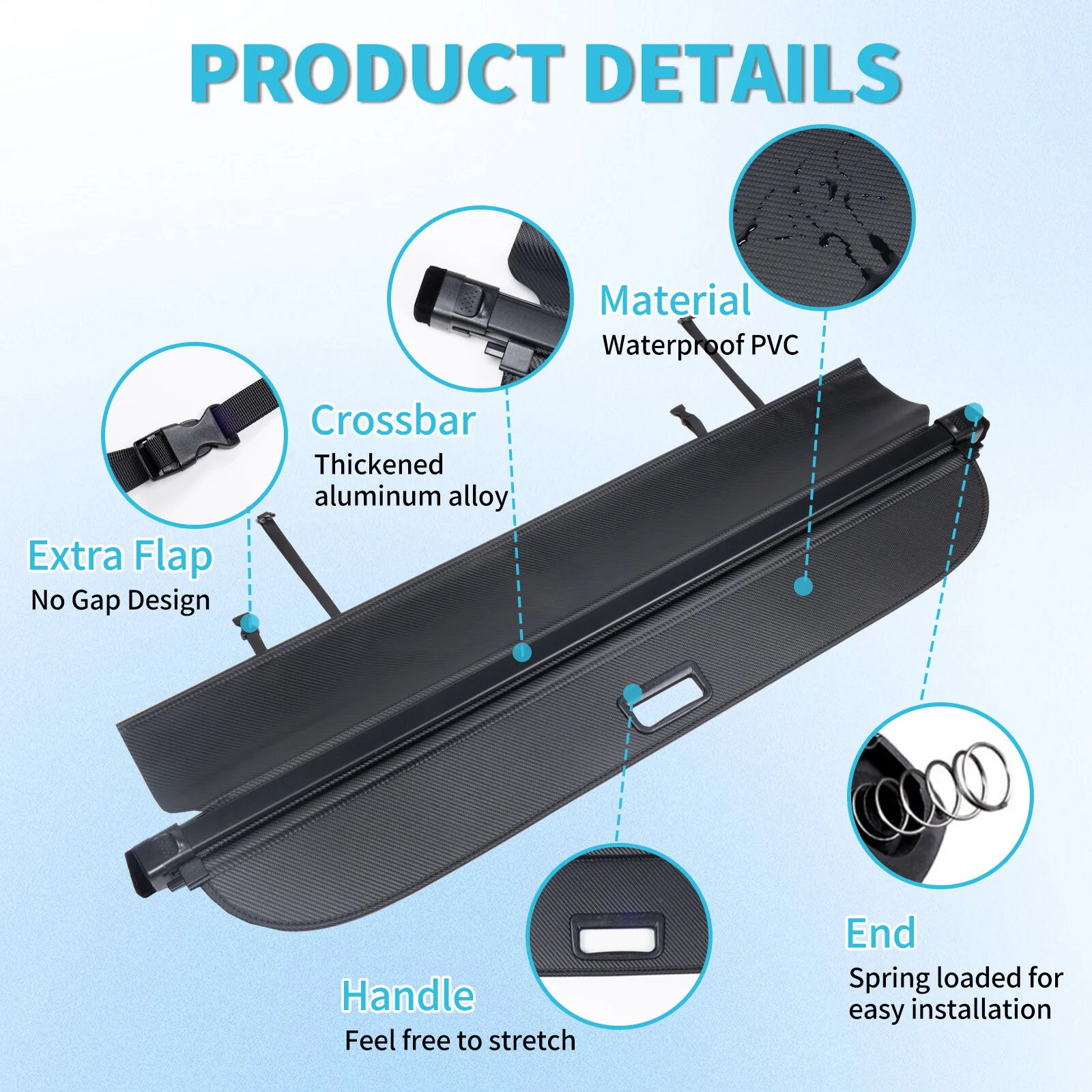 Carbon Fiber Look Retractable Cargo Cover For Subaru Forester 2019–2024 Rear Trunk Shade - Image 6