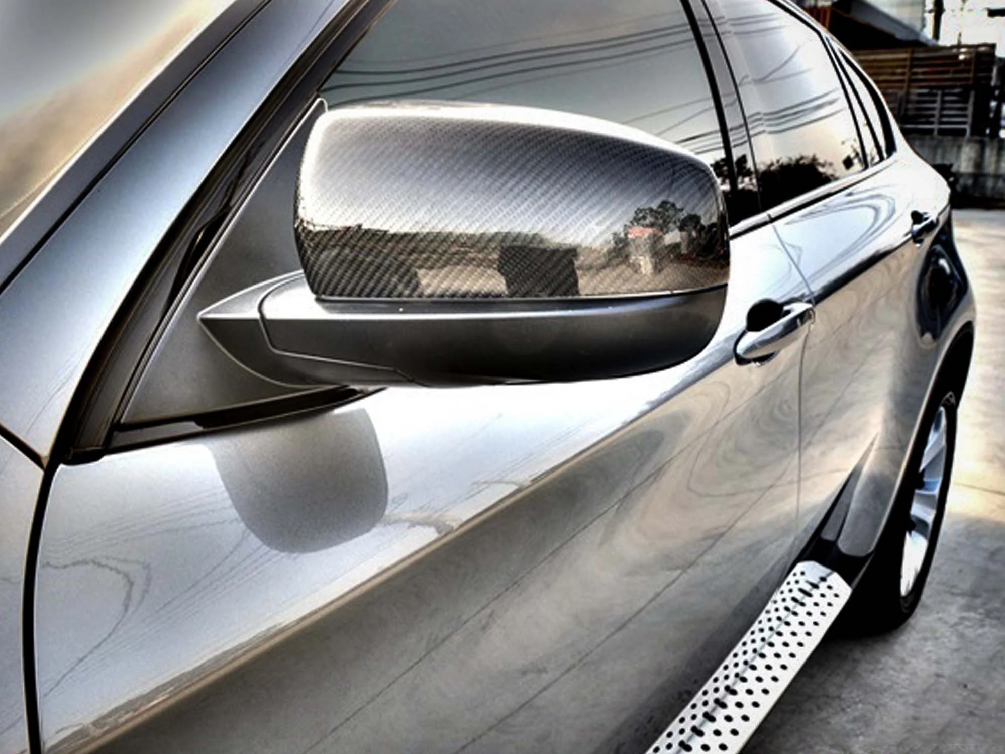 Pair Real Carbon Fiber Mirror Cover Caps For 2008-2013 BMW X5 E70 X6 E71 Replacement - Image 3