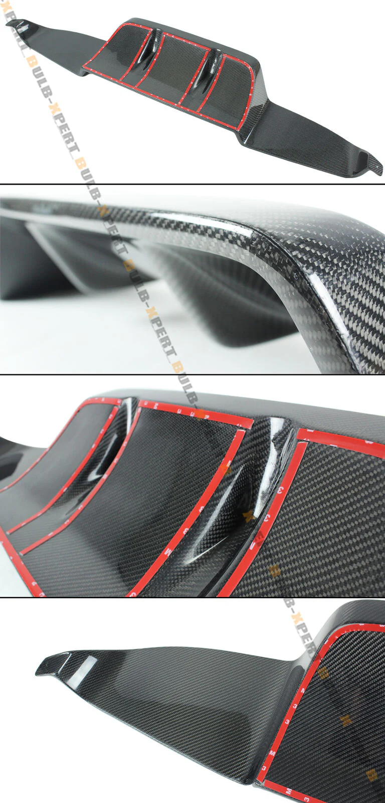 VRD Style Real Carbon Fiber Rear Diffuser Kit (2PCS) for Infiniti Q50 2014 2015 2016 2017 - Image 2