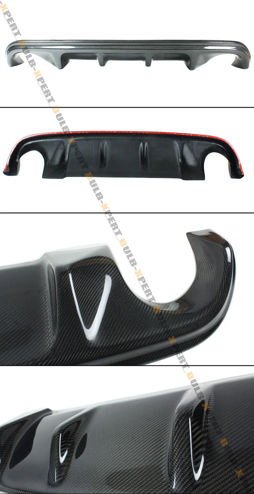 VRD Style Real Carbon Fiber Rear Diffuser Kit (2PCS) for Infiniti Q50 2014 2015 2016 2017 - Image 3