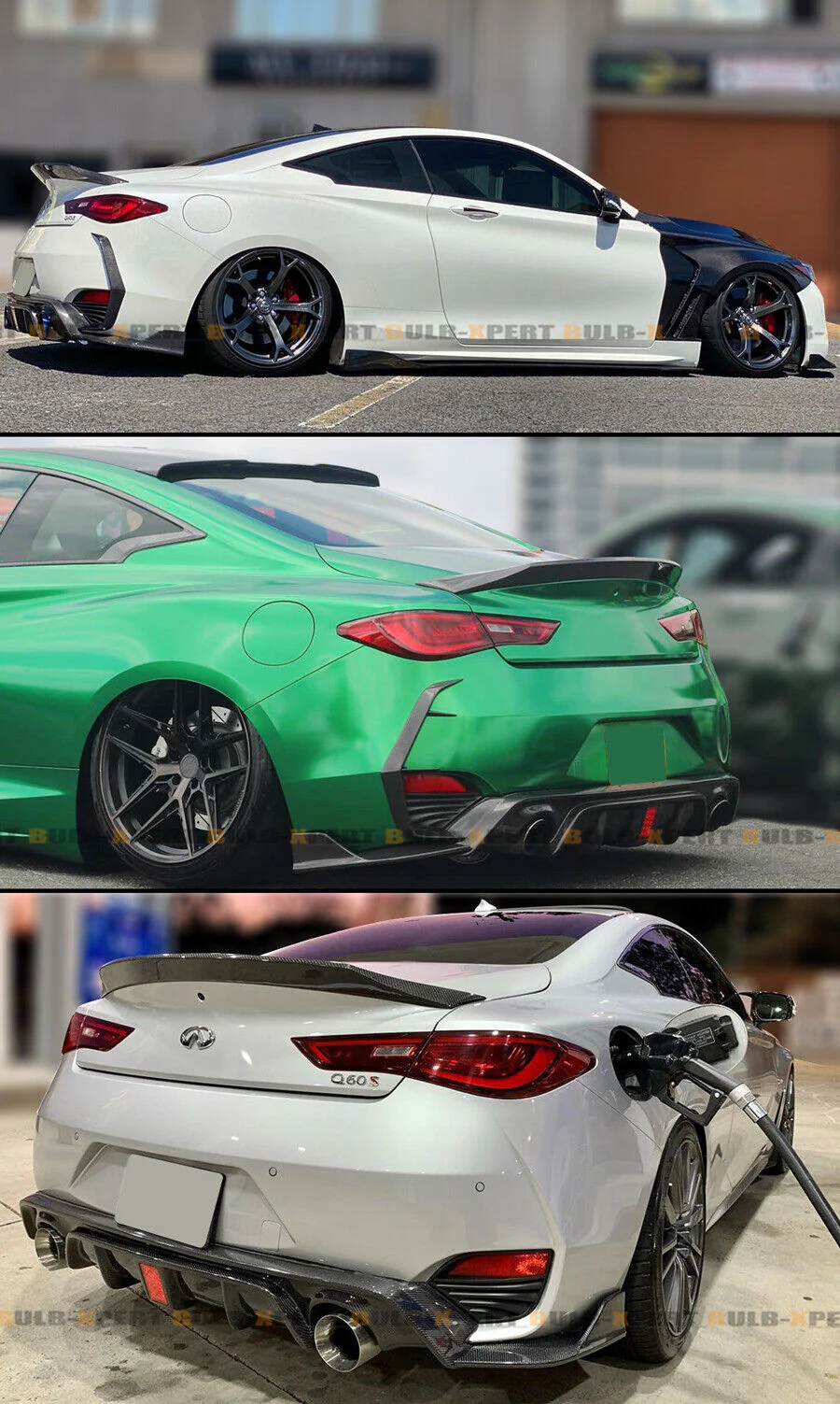 Carbon Fiber Rear Bumper Side Corner Spat Extension For 2017-2022 Infiniti Q60 Coupe - Image 3