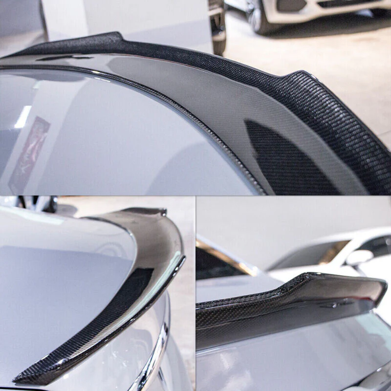 Real Carbon Fiber Rear Trunk Spoiler Wing for Mercedes Benz C Class W204 Sedan 2008-2014 - Image 3