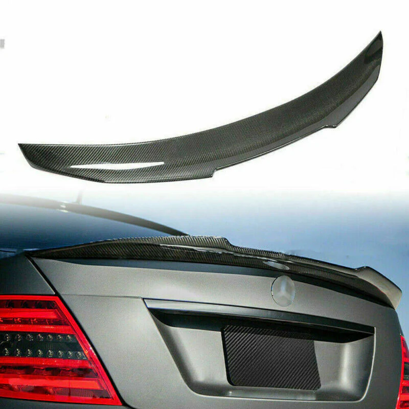 Real Carbon Fiber Rear Trunk Spoiler Wing for Mercedes Benz C Class W204 Sedan 2008-2014 - Image 5