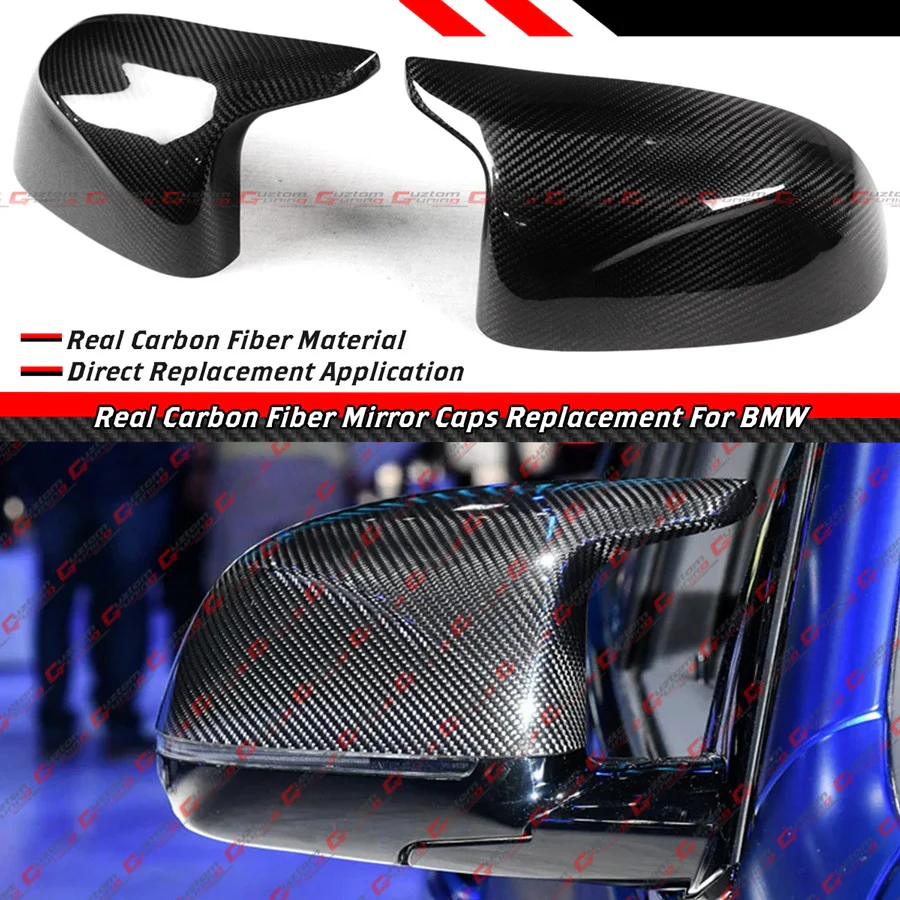 Carbon Fiber Replacement Mirror Caps Cover For BMW F98 X4M F95 X5M F96 X6M M40i M60i - Image 2