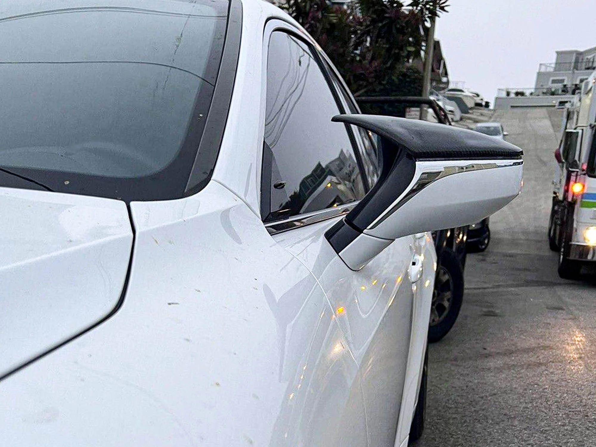 M Style Carbon Fiber Mirror Caps for Lexus IS ES RC LC LS UX IS300 IS350 2021-2026 - Image 2