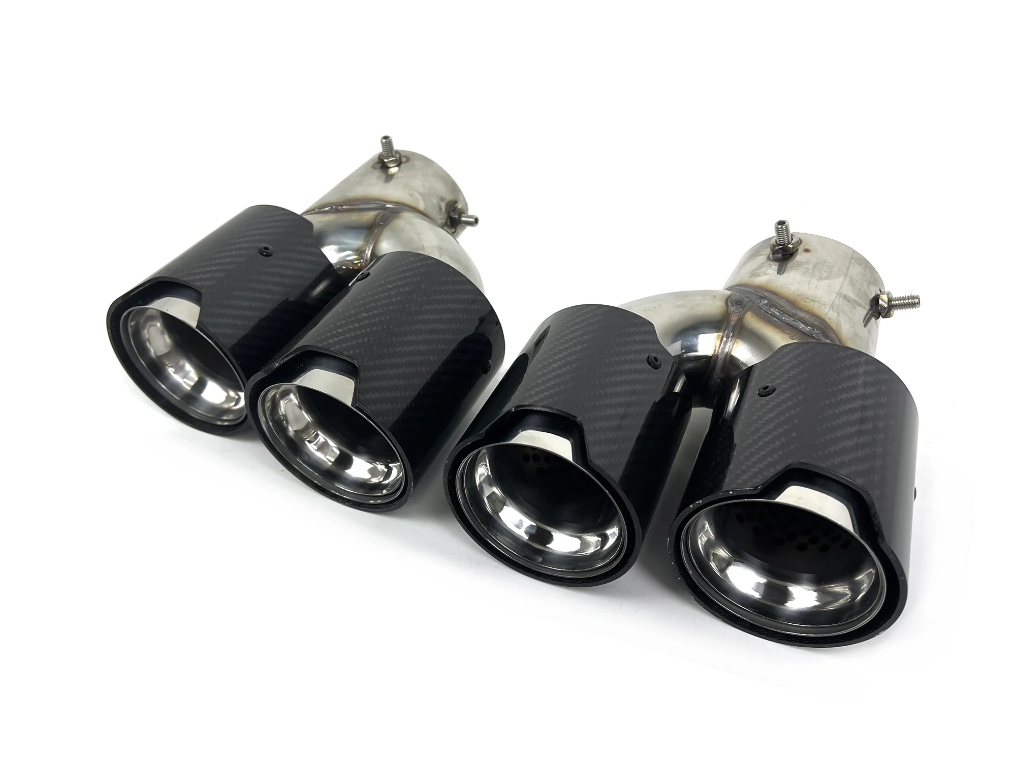 Silver Carbon Fiber Stainless Exhaust Tips Muffler for BMW G20 M340i G42 M440i G23 G26 M220i - Image 5