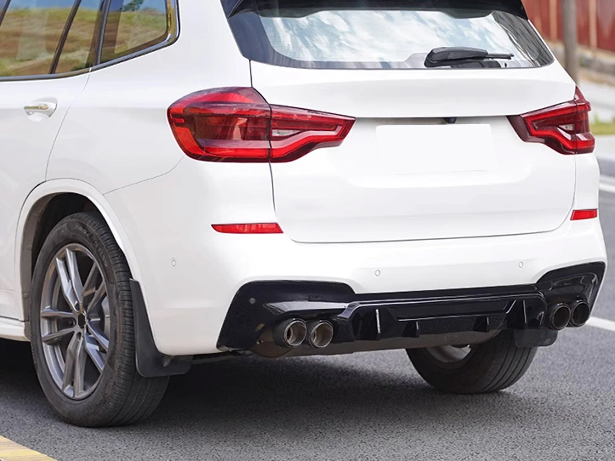 Carbon Look Rear Diffuser For BMW X3 G01 M40i M-Sport Bumper 2019-2021 - Image 2