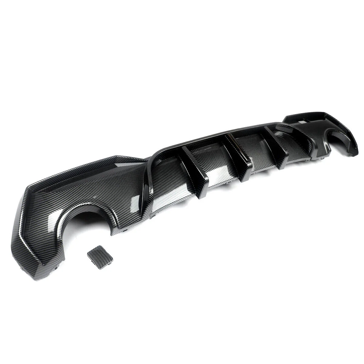 Carbon Look Rear Diffuser w/ LED For BMW G22 G23 430i 440i M Sport 2020-2024 - Image 3