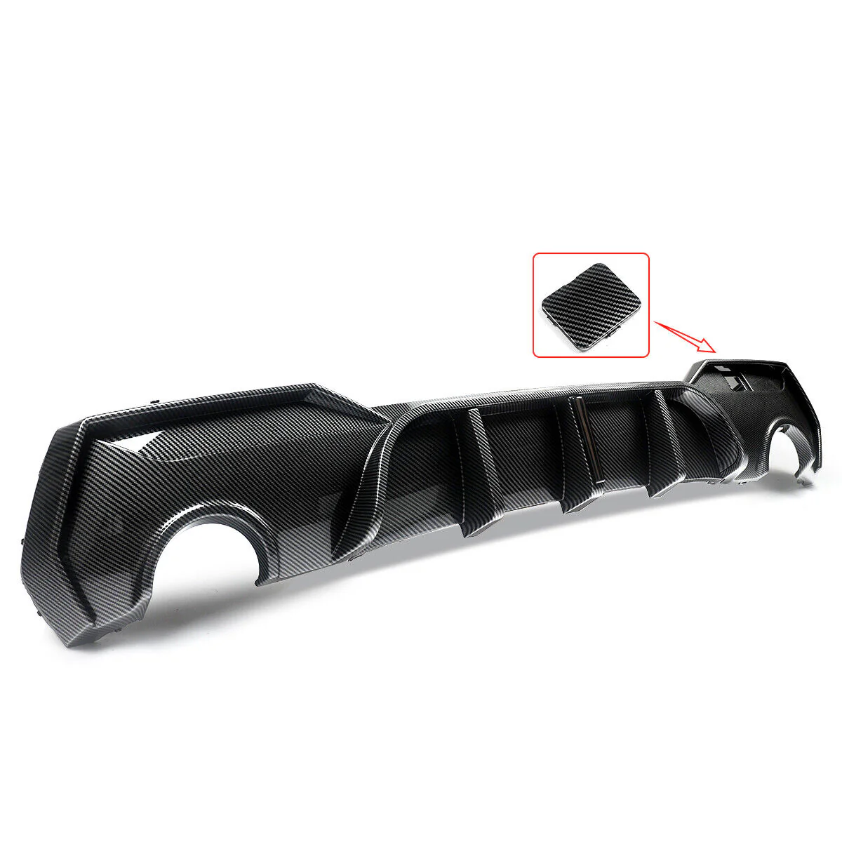 Carbon Look Rear Diffuser w/ LED For BMW G22 G23 430i 440i M Sport 2020-2024 - Image 5