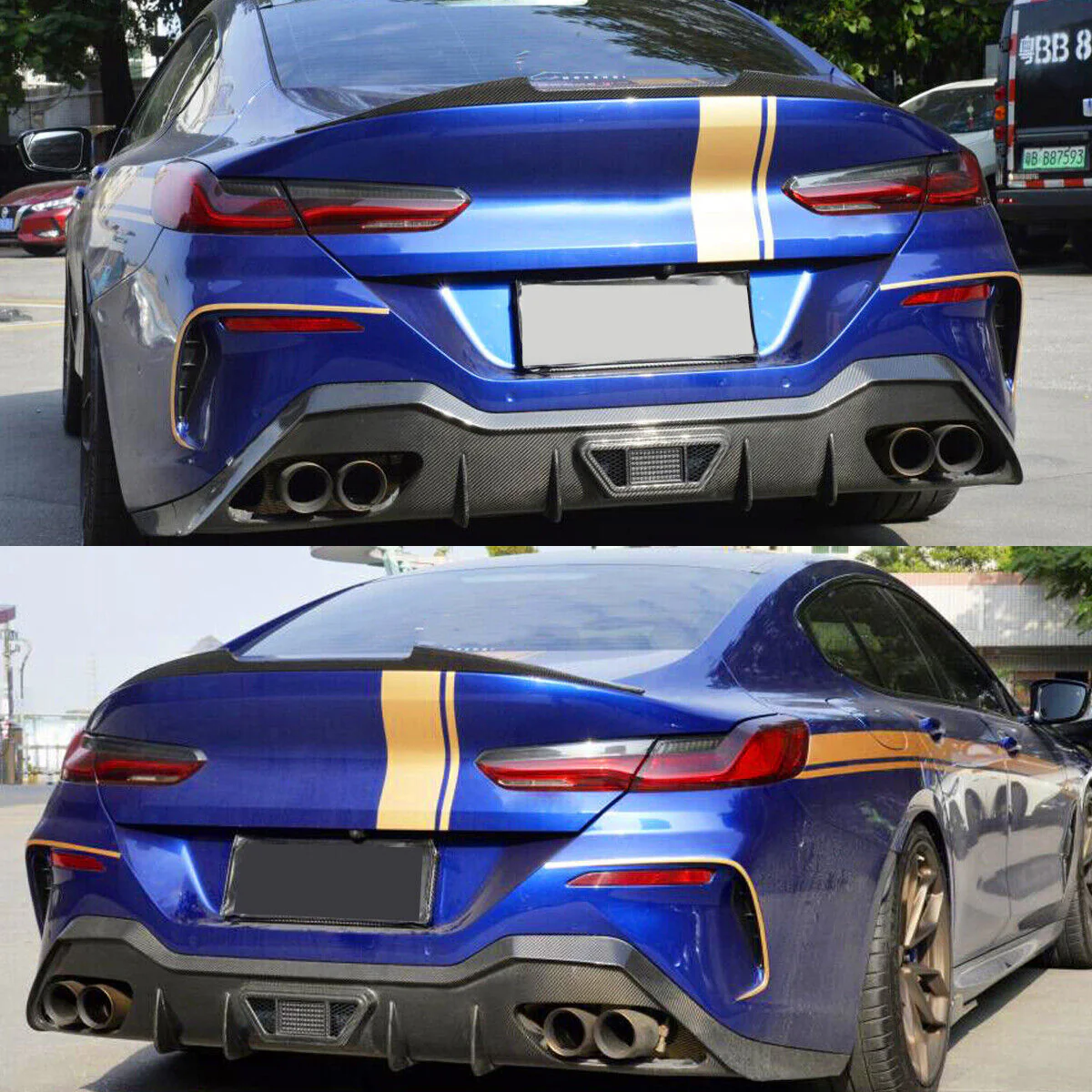 Carbon Style Rear Diffuser For BMW 8 Series G16 840i M850i M-Sport 2020-2024 - Image 3