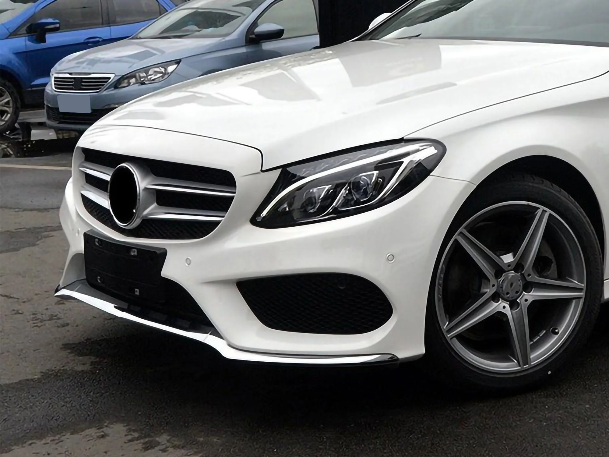 3pcs For Mercedes-Benz W205 AMG 2015-2018 Front Bumper Lip Lower Molding Trim Chrome - Image 3