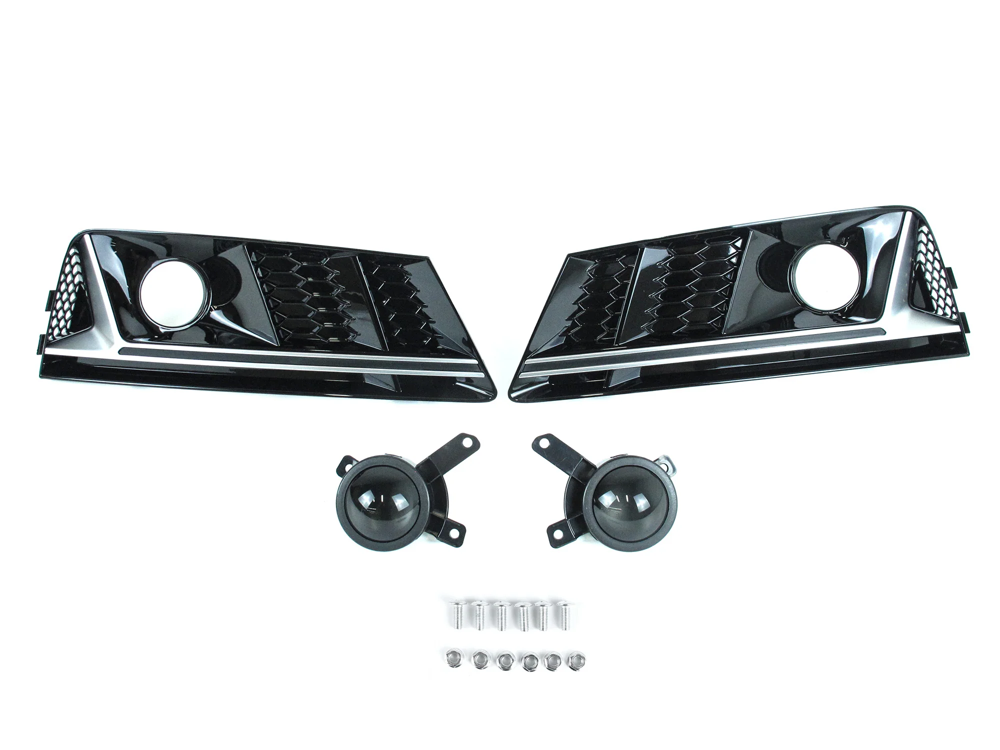 Chrome/Black Fog Light Cover Grille for Audi A4 B9 Non-Sline 2017 2018 2019 - Image 6