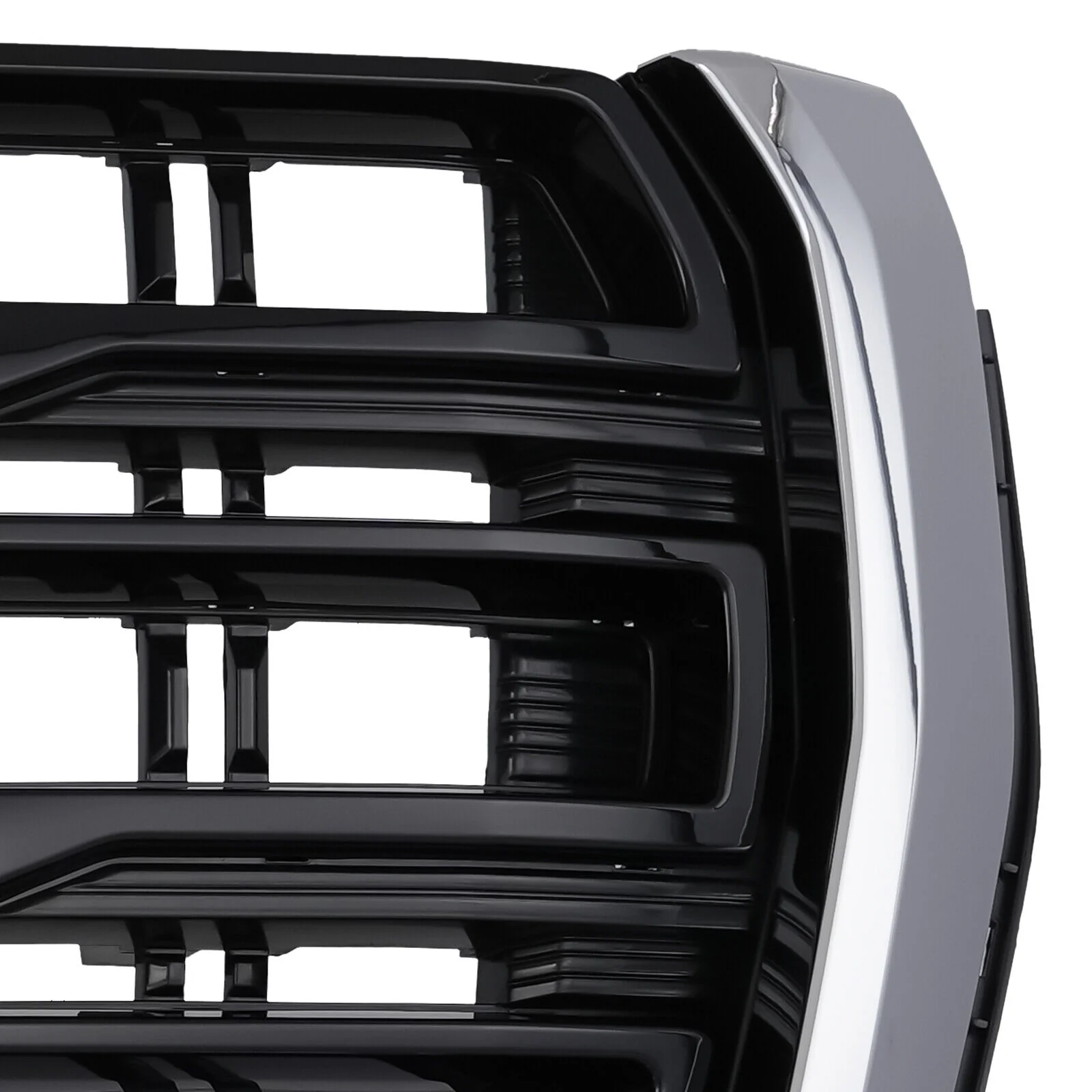 Chrome Black Front Upper Grill For 2021 2022 2023 GMC Yukon XL - Image 6