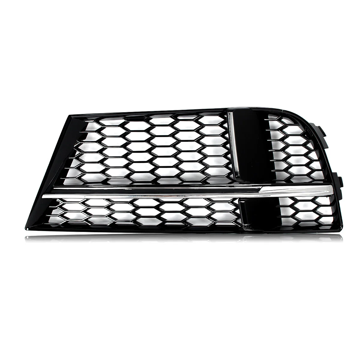 Chrome+Black Honeycomb Fog Light Grill Mesh Cover Fits Audi A3 S Line 2017-2020 - Image 11