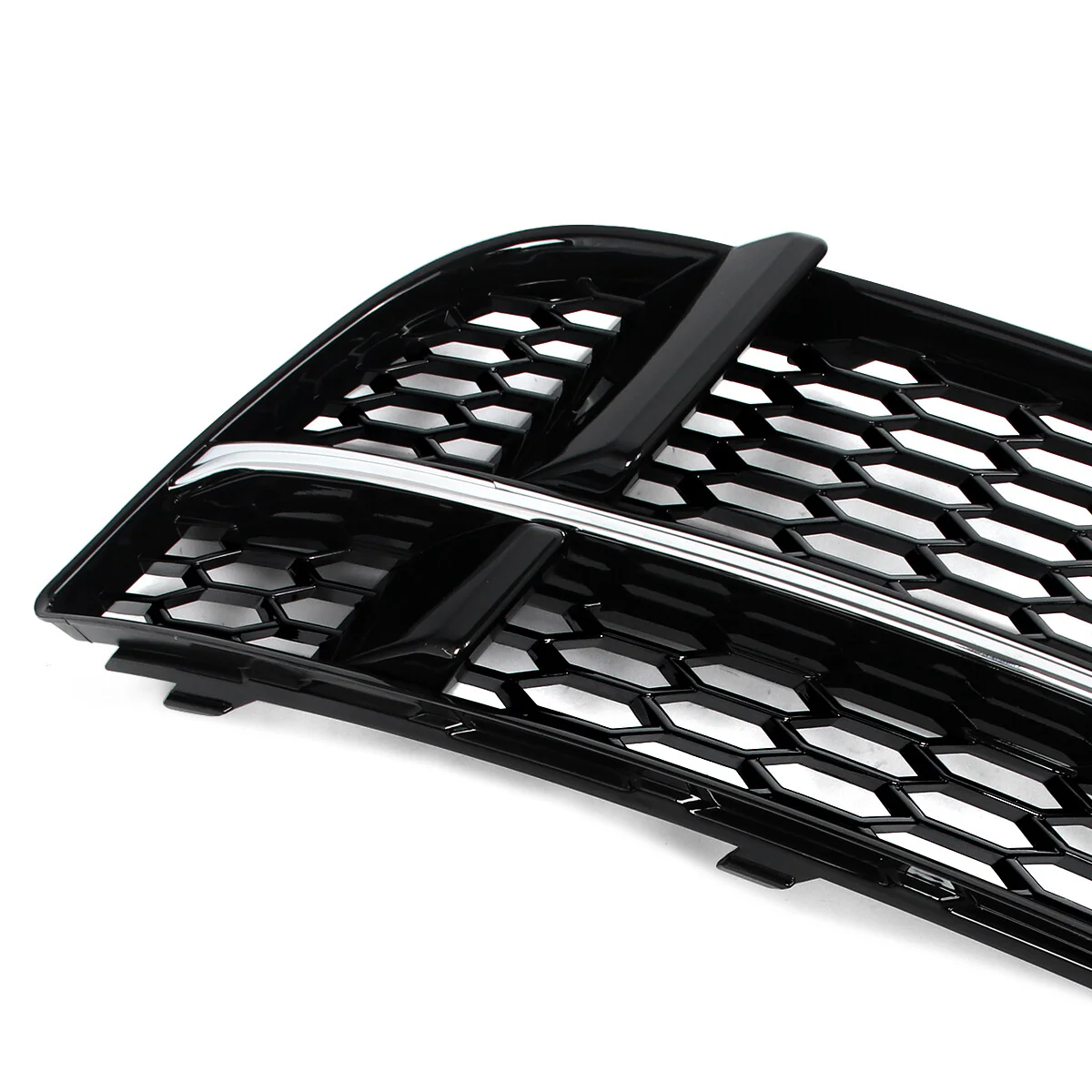 Chrome+Black Honeycomb Fog Light Grill Mesh Cover Fits Audi A3 S Line 2017-2020 - Image 4