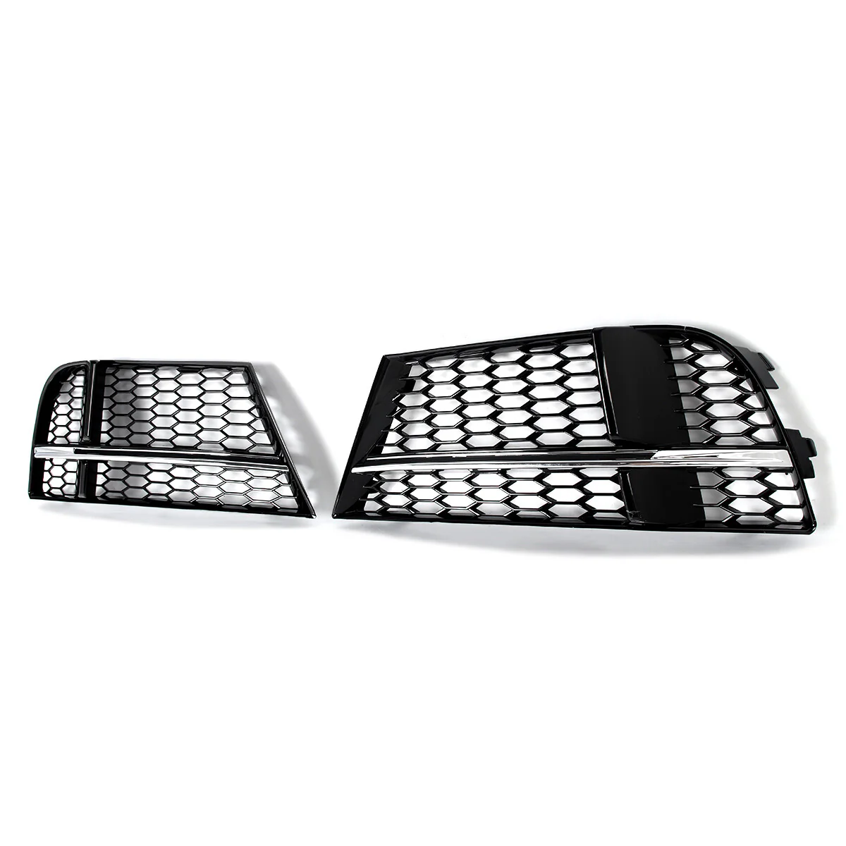Chrome+Black Honeycomb Fog Light Grill Mesh Cover Fits Audi A3 S Line 2017-2020 - Image 6