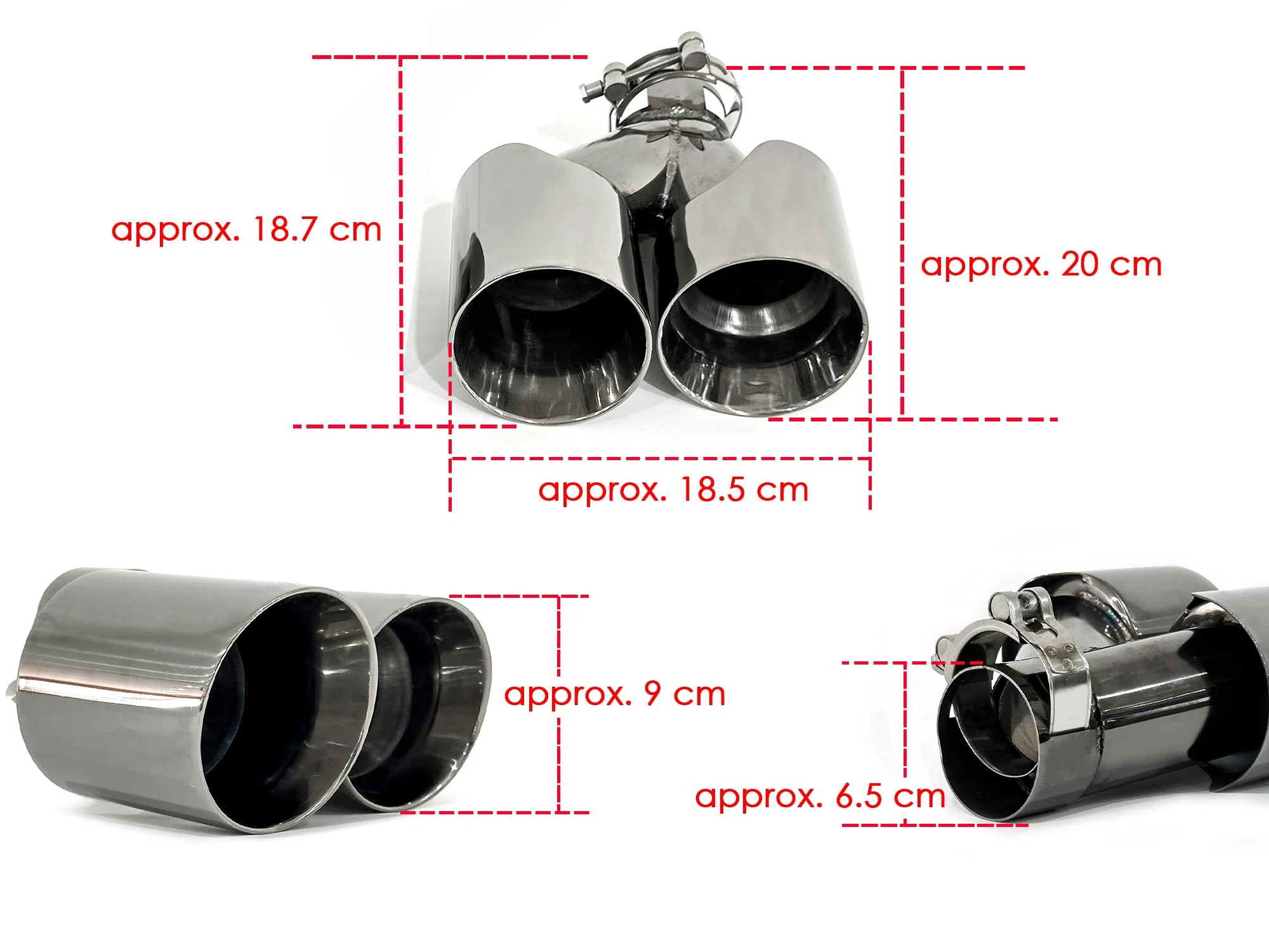 Chrome Dual Exhaust Tips for BMW G20 / G21 M-Sport 2019-2022 - Image 10